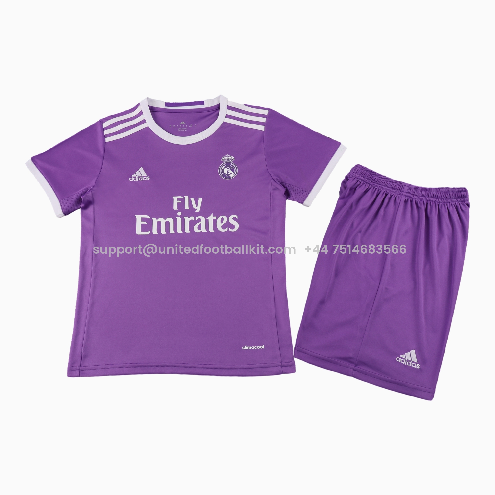 Unitedfootballkit.com | Retro Real Madrid 2016-17 Away Kids Kit -Customize Name, Number and Patch | Worldwide Shipping