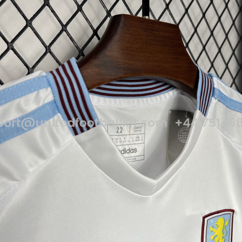 Unitedfootballkit.com | Aston Villa 24-25 Away Kids Kit -Customize Name, Number and Patch | Worldwide Shipping