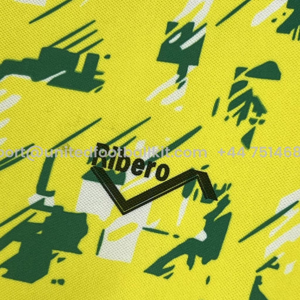 Unitedfootballkit.com | Retro Norwich City 1992-94 Home Unsponsored Jersey -Customize Name, Number and Patch | Worldwide Shipping