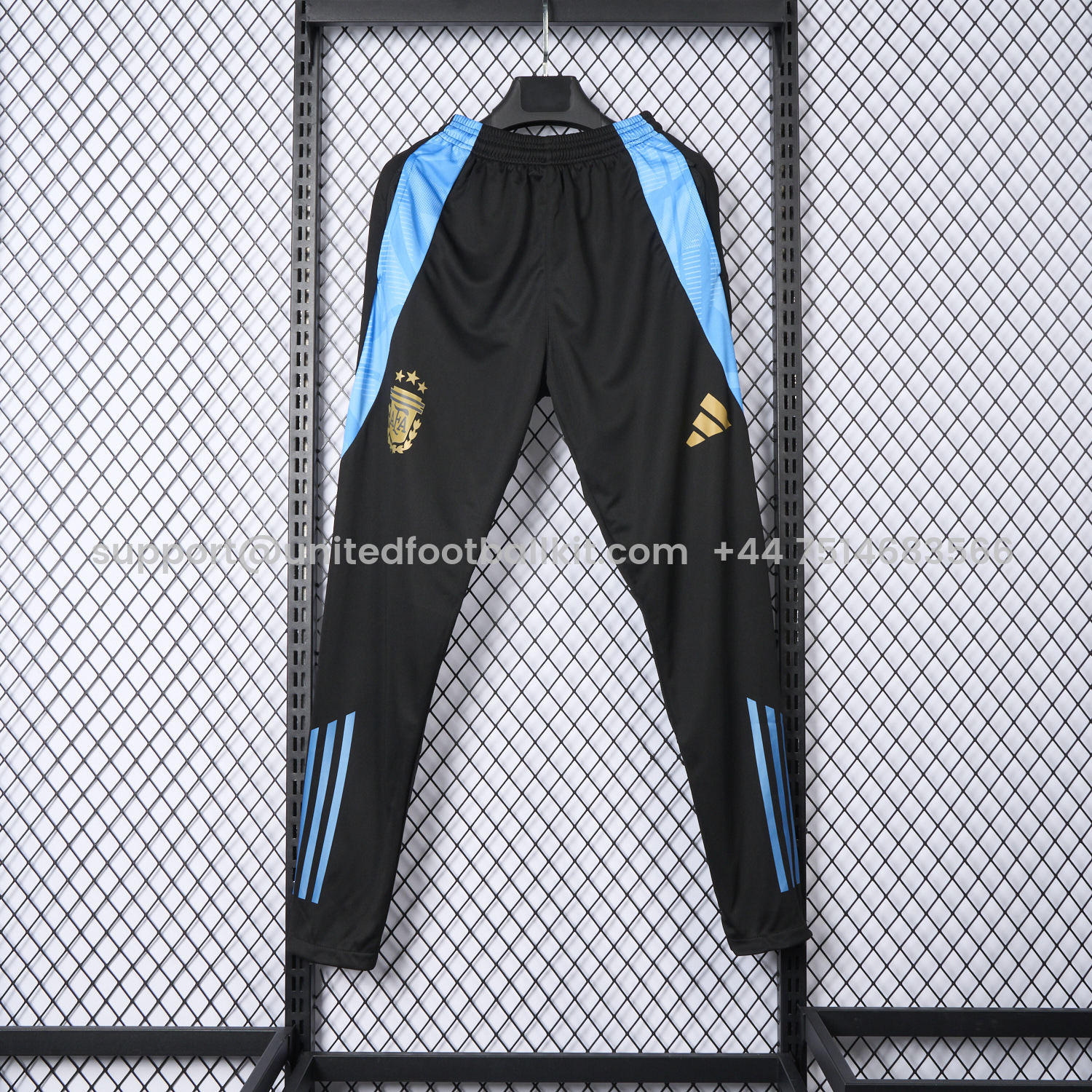 Unitedfootballkit.com | Argentina 24-25 Black Training Pants - Player Version -Customize Name, Number and Patch | Worldwide Shipping