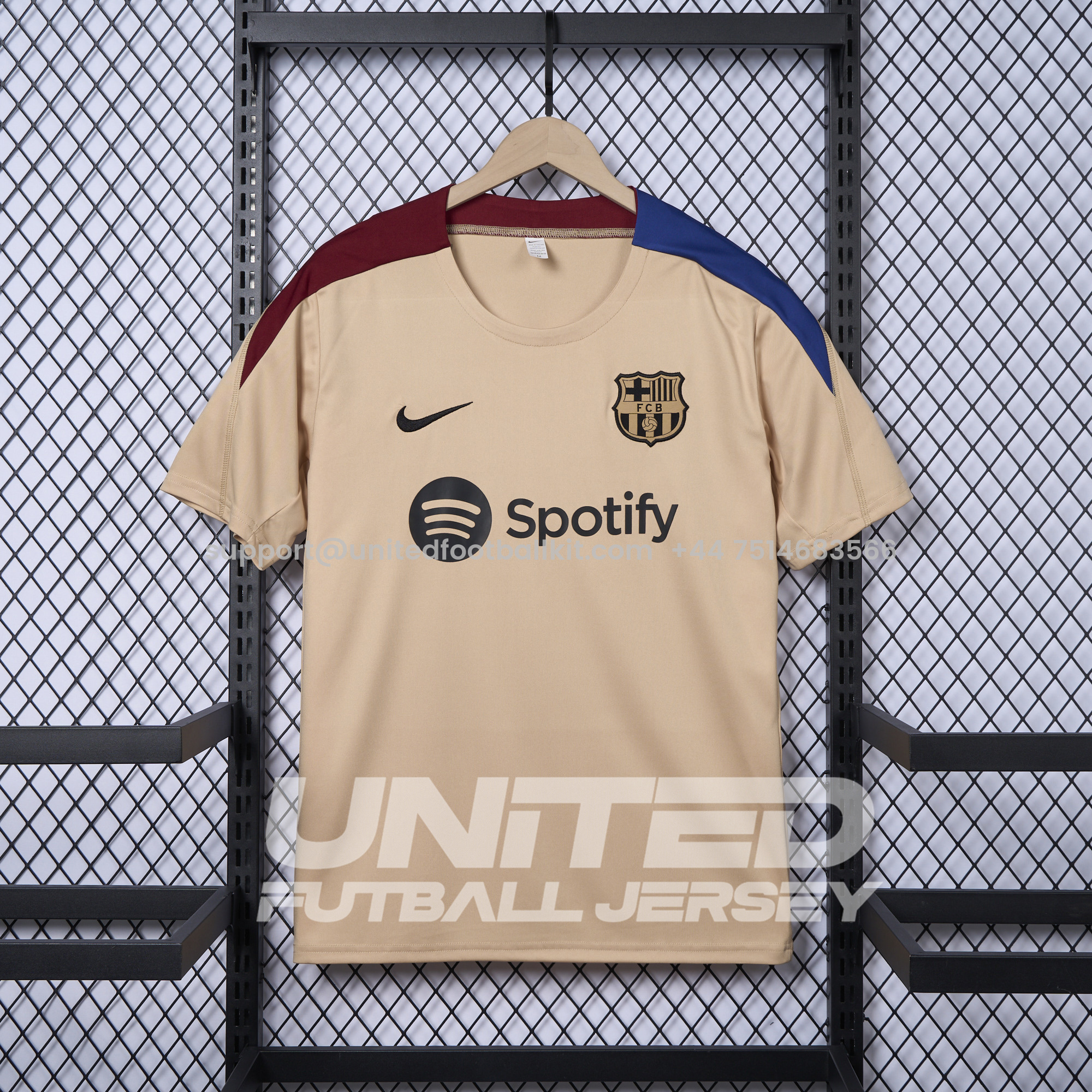 Unitedfootballkit.com | Barcelona 24-25 Frick Same Style Coach Training Shirt - Gold -Customize Name, Number and Patch | Worldwide Shipping