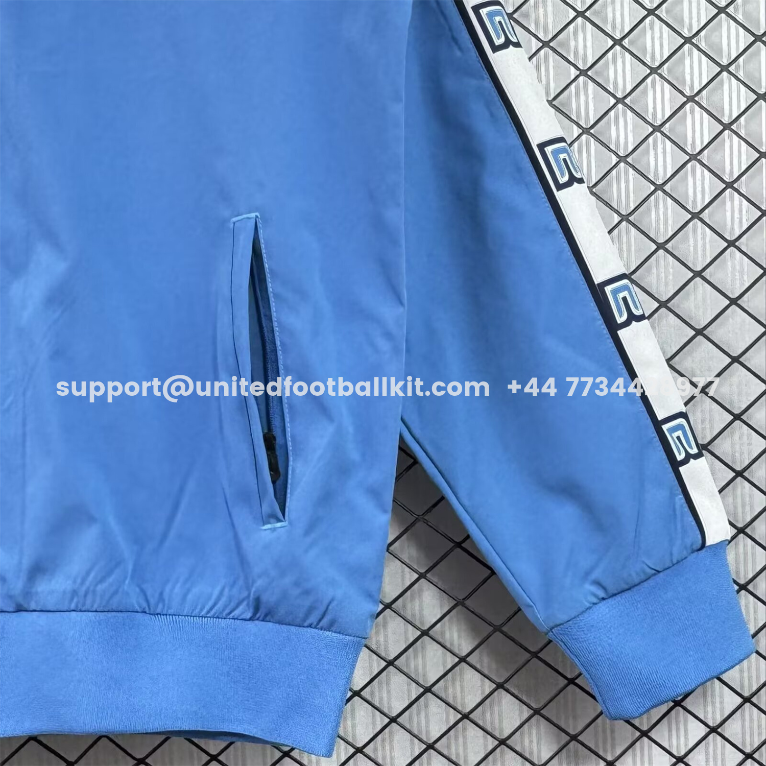 Unitedfootballkit.com | Retro Napoli 1987-88 Blue Windbreaker -Customize Name, Number and Patch | Worldwide Shipping
