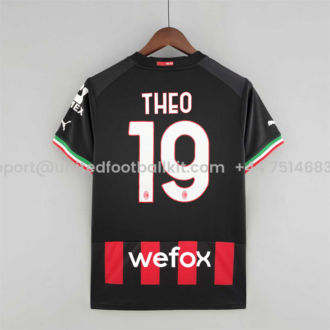 Unitedfootballkit.com | 22-23 AC Milan Home Jersey - Fans Version -Customize Name, Number and Patch | Worldwide Shipping