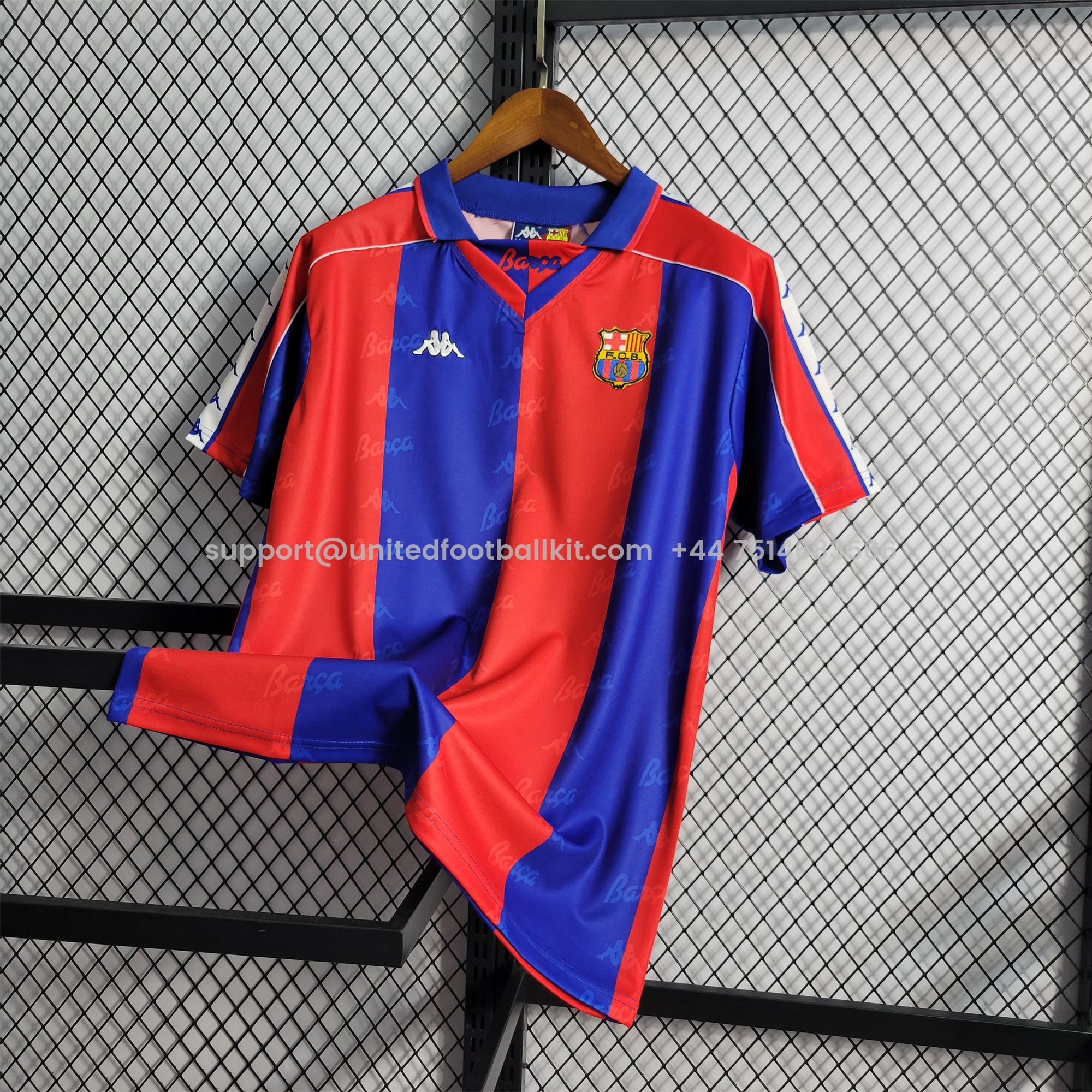 Unitedfootballkit.com | Retro Barcelona 92-95 Home Stadium Jersey -Customize Name, Number and Patch | Worldwide Shipping