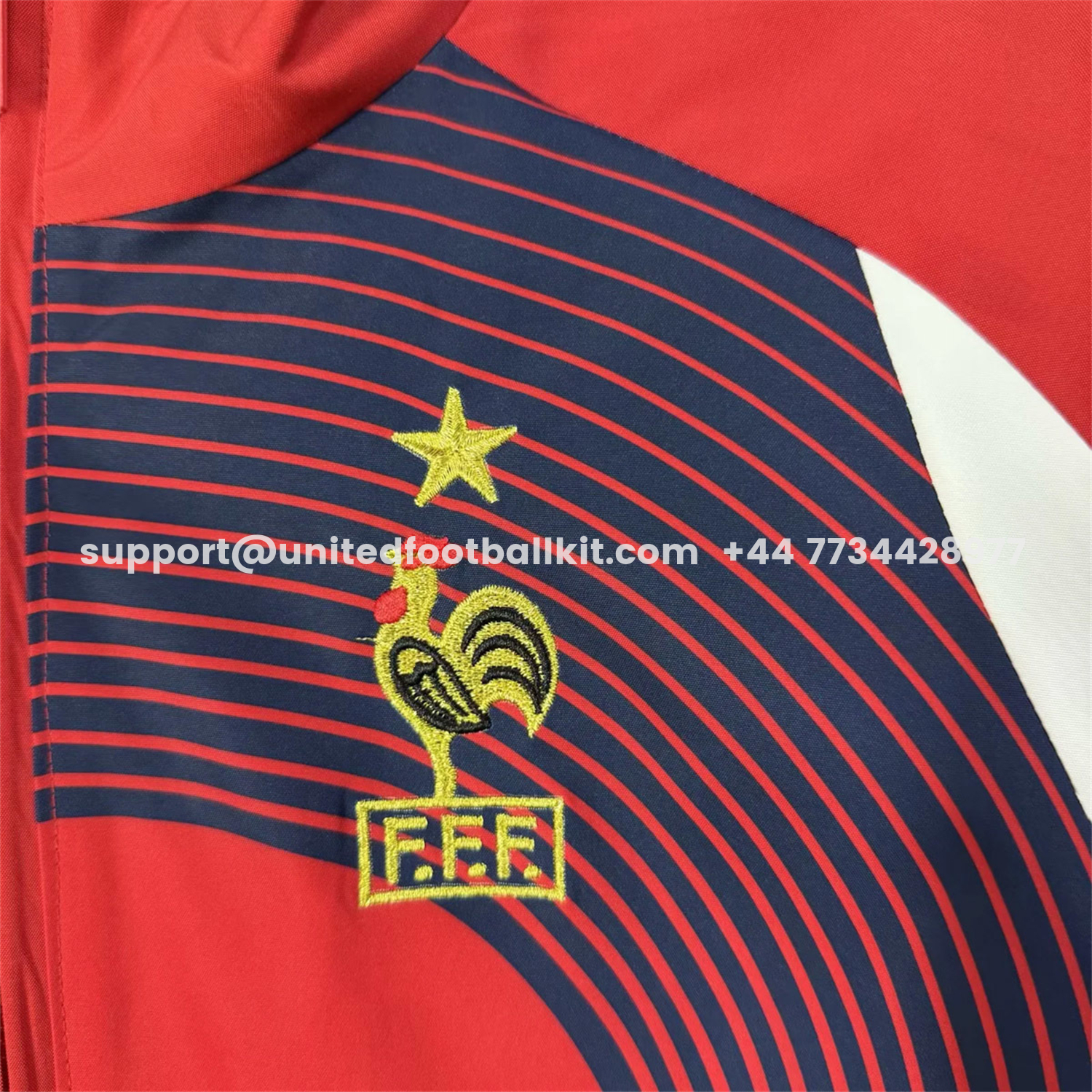 Unitedfootballkit.com | France 2026 Windbreaker Jacket - Red -Customize Name, Number and Patch | Worldwide Shipping