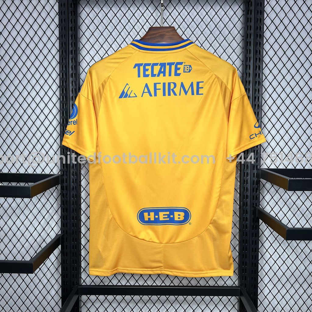 Unitedfootballkit.com | Tigres UANL 24-25 Home Stadium Jersey - Fans Version -Customize Name, Number and Patch | Worldwide Shipping