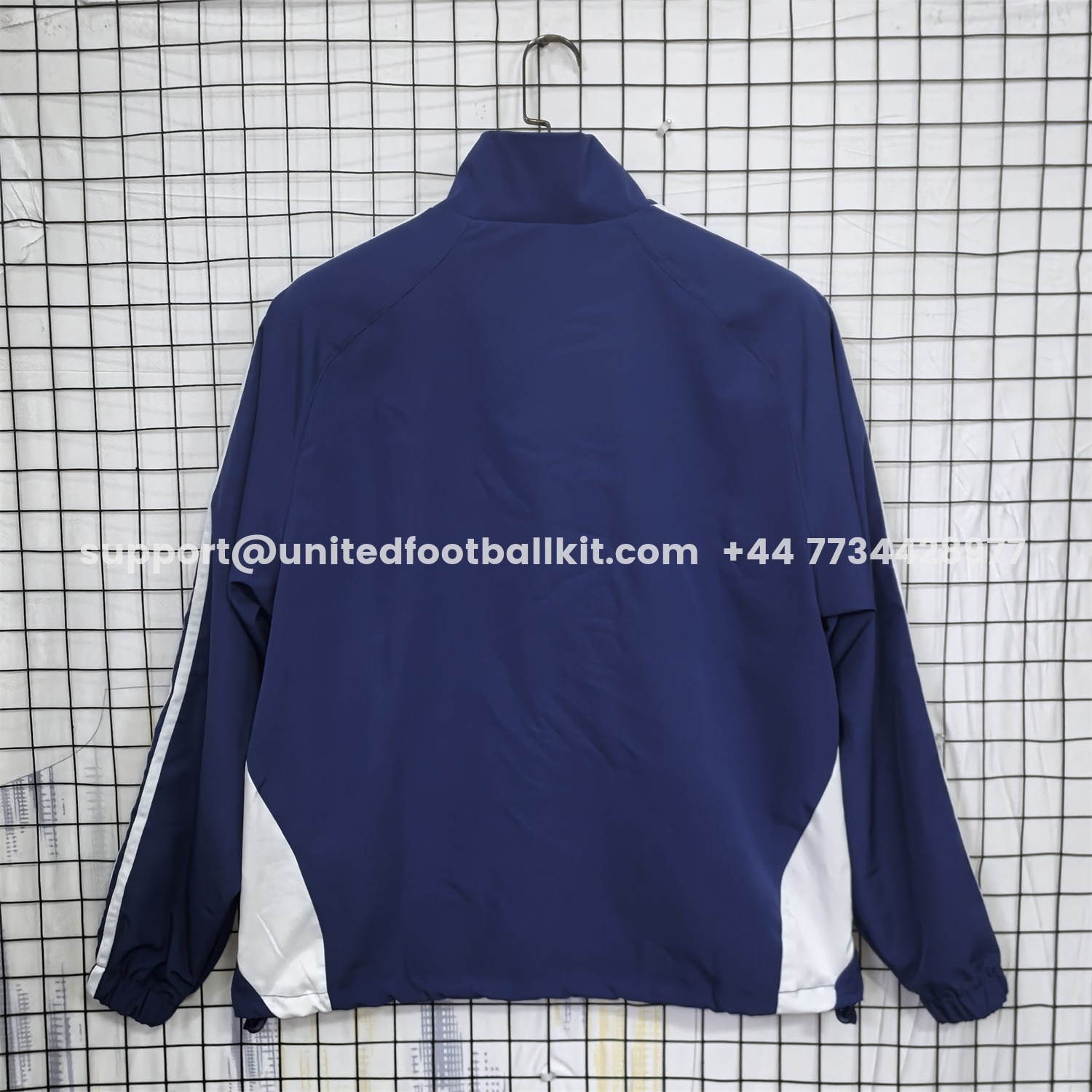 Unitedfootballkit.com | Retro Real Madrid 2010-11 Home Windbreaker Jacket - Blue -Customize Name, Number and Patch | Worldwide Shipping