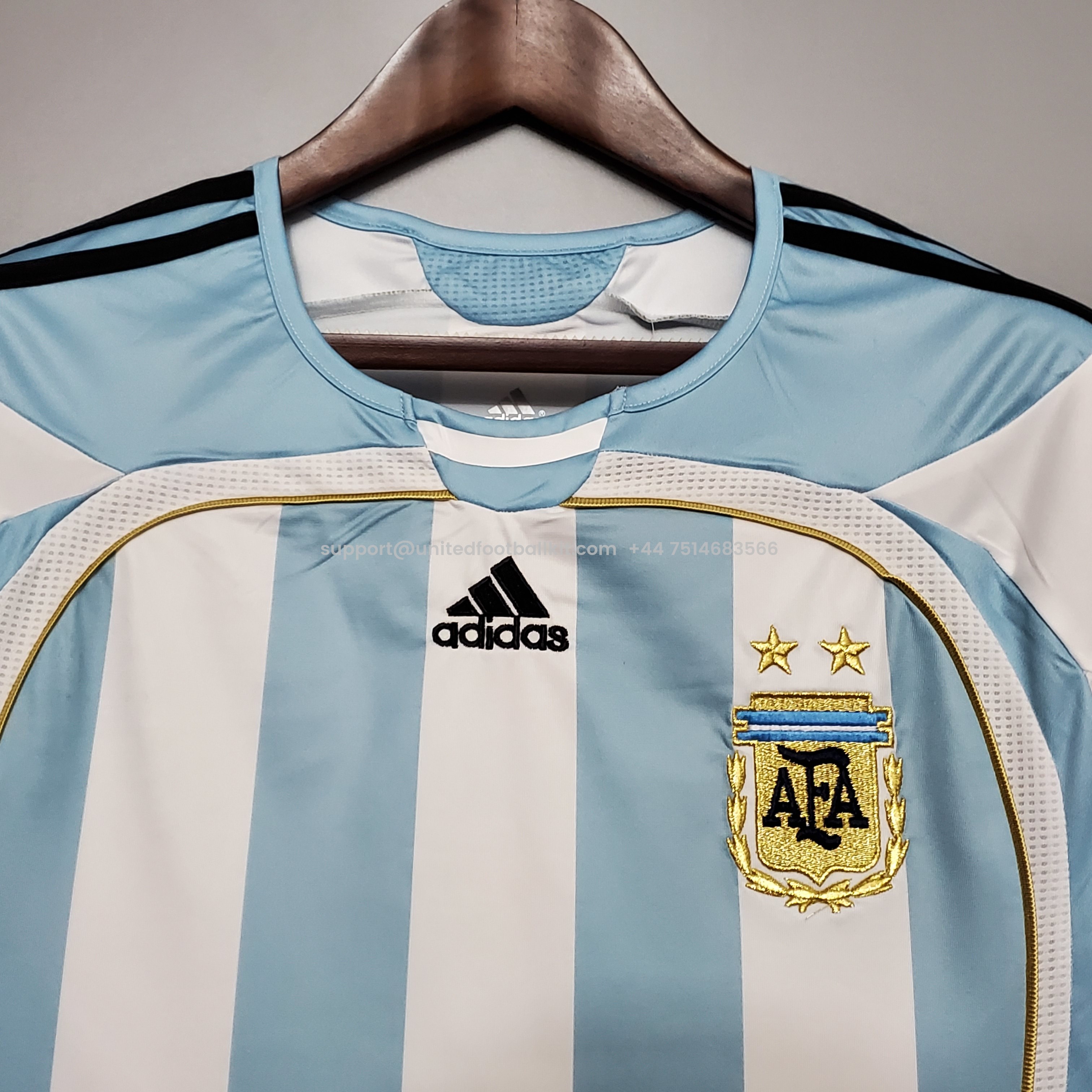Unitedfootballkit.com | Retro Argentina 2006 Home Stadium Jersey -Customize Name, Number and Patch | Worldwide Shipping