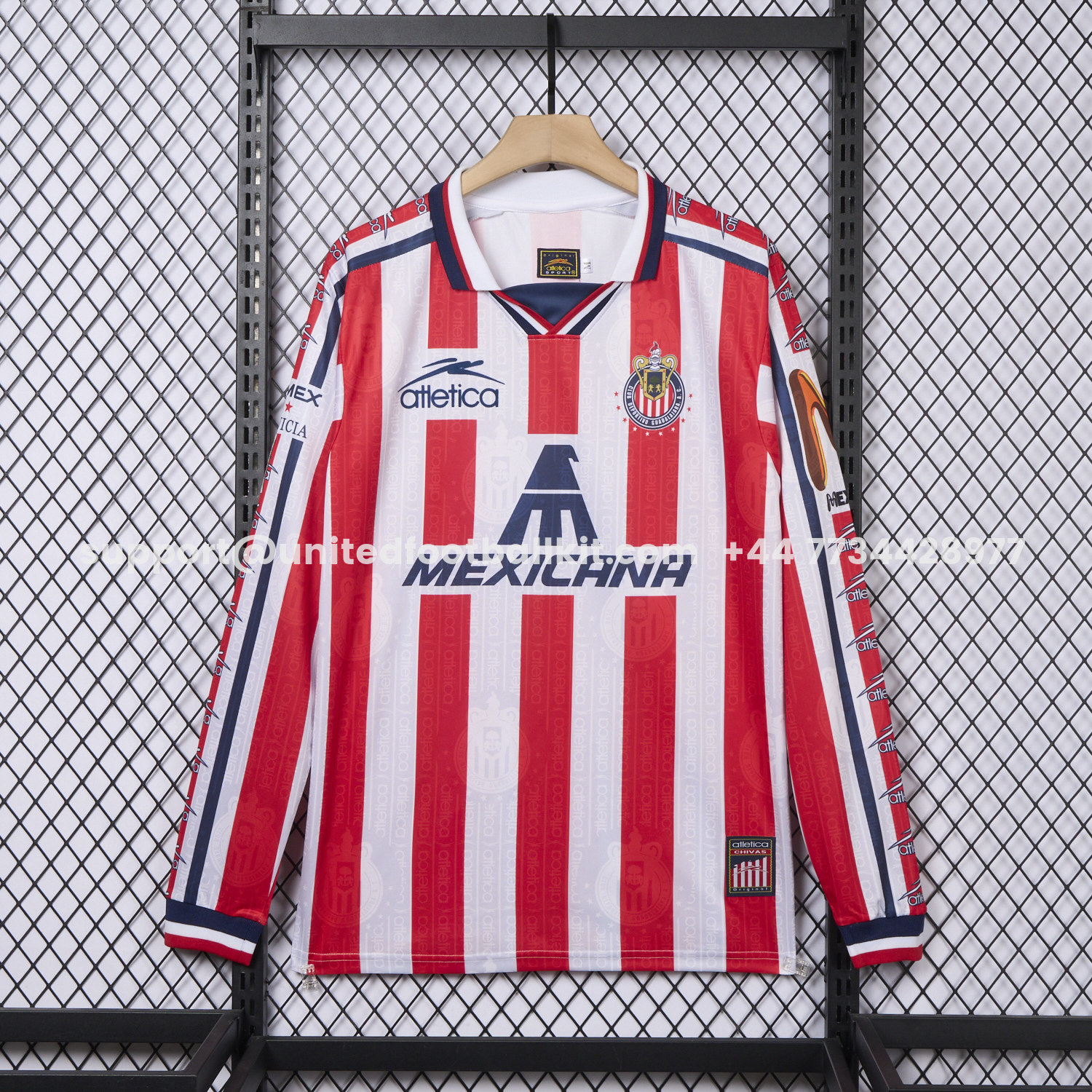Unitedfootballkit.com | Retro Chivas de Guadalajara 1997-98 Home 2 Long Sleeves Jersey -Customize Name, Number and Patch | Worldwide Shipping