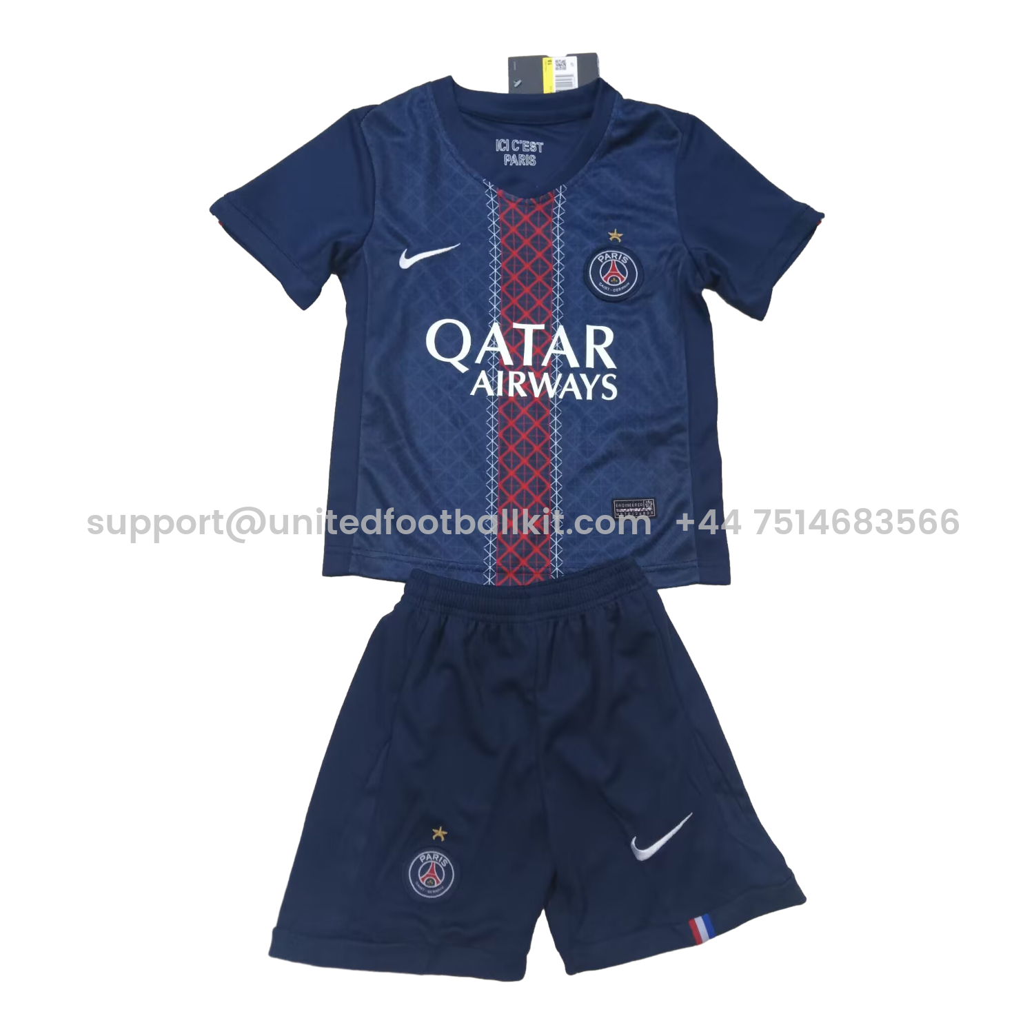 Unitedfootballkit.com | Paris Saint-Germain PSG 25-26 Champions League Commemorative Edition Kids Kit -Customize Name, Number and Patch | Worldwide Shipping