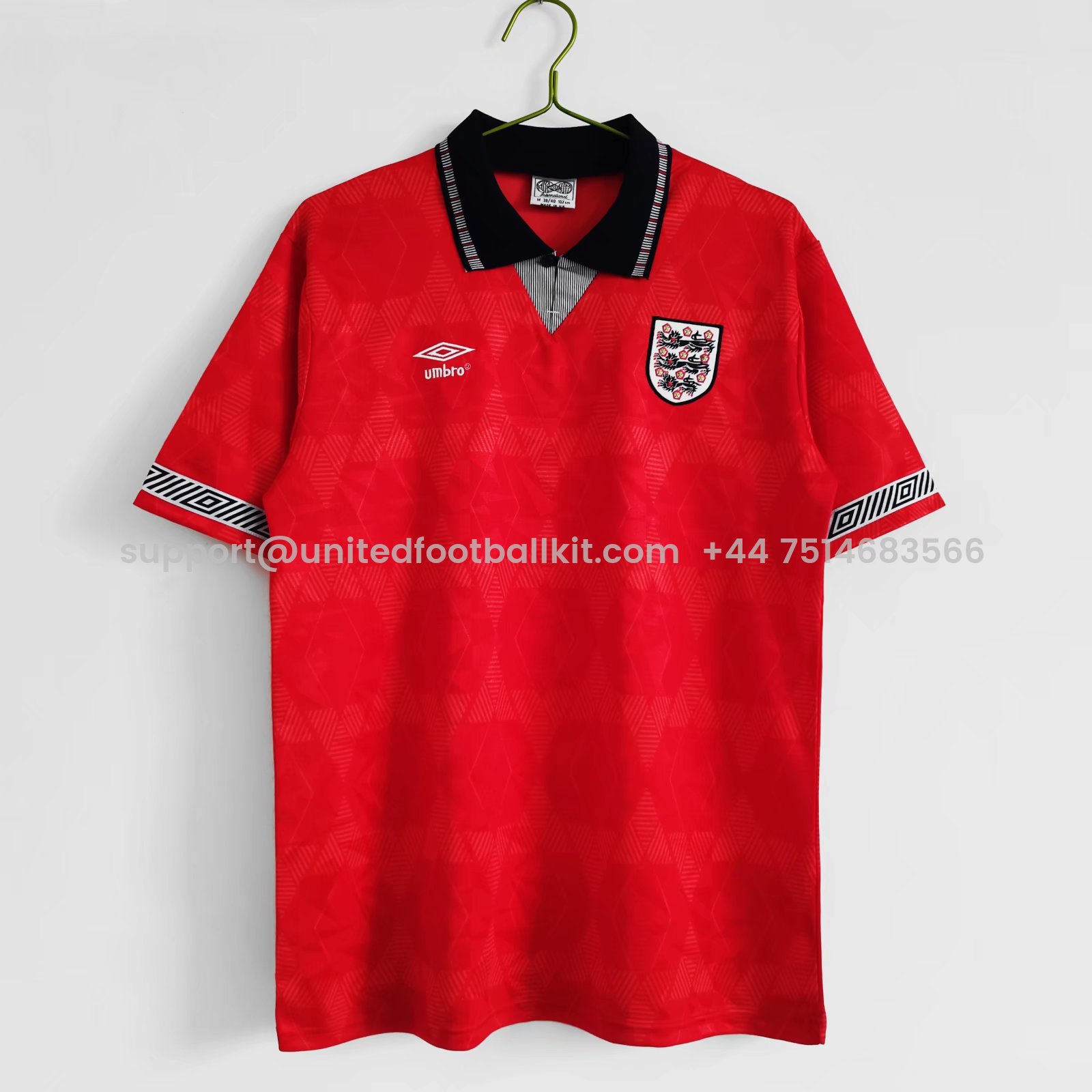 Unitedfootballkit.com | Retro England 1990 Away Stadium Jersey -Customize Name, Number and Patch | Worldwide Shipping
