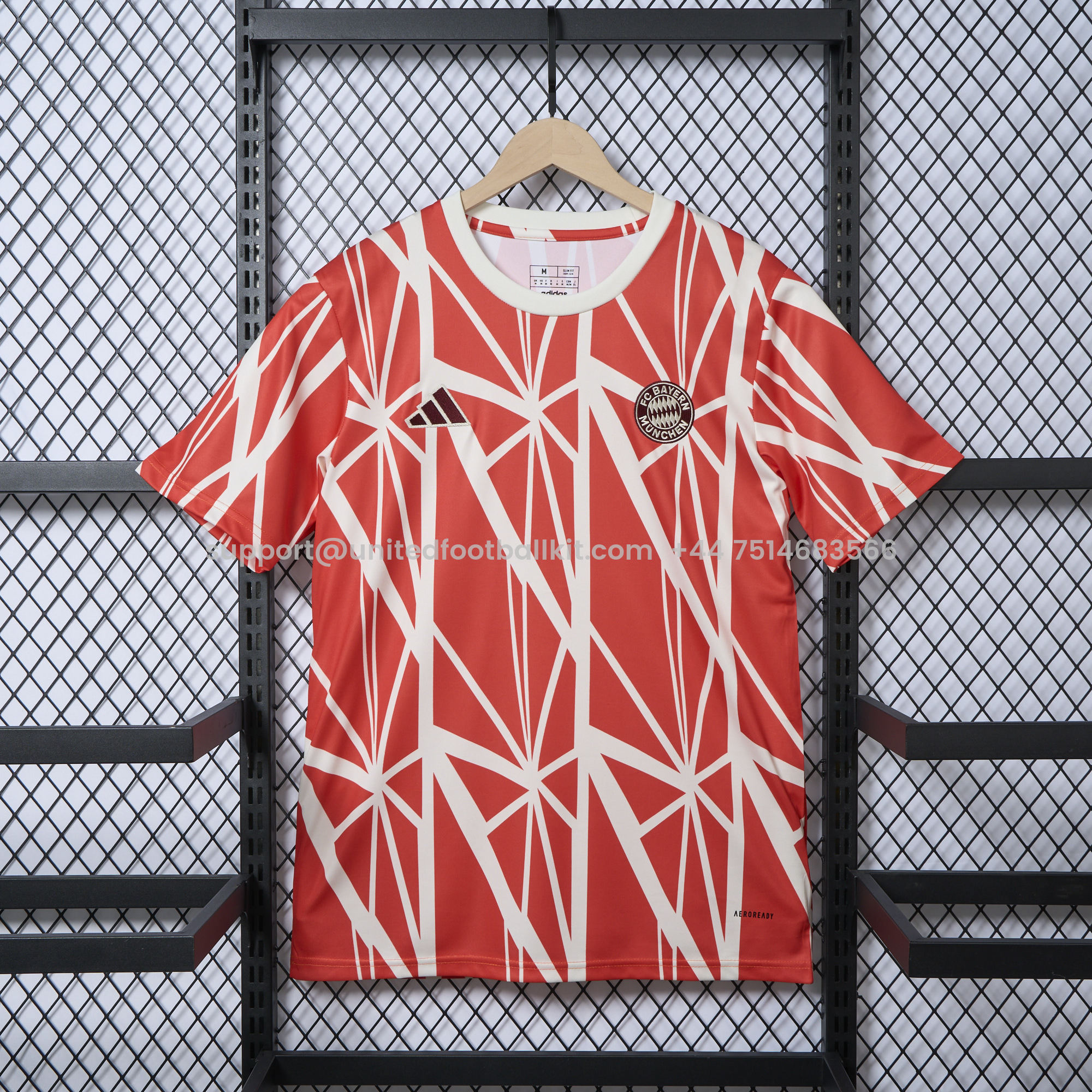 Unitedfootballkit.com | Bayern Munich 24-25 Red Pre-Match Training Jersey - Fans Version -Customize Name, Number and Patch | Worldwide Shipping