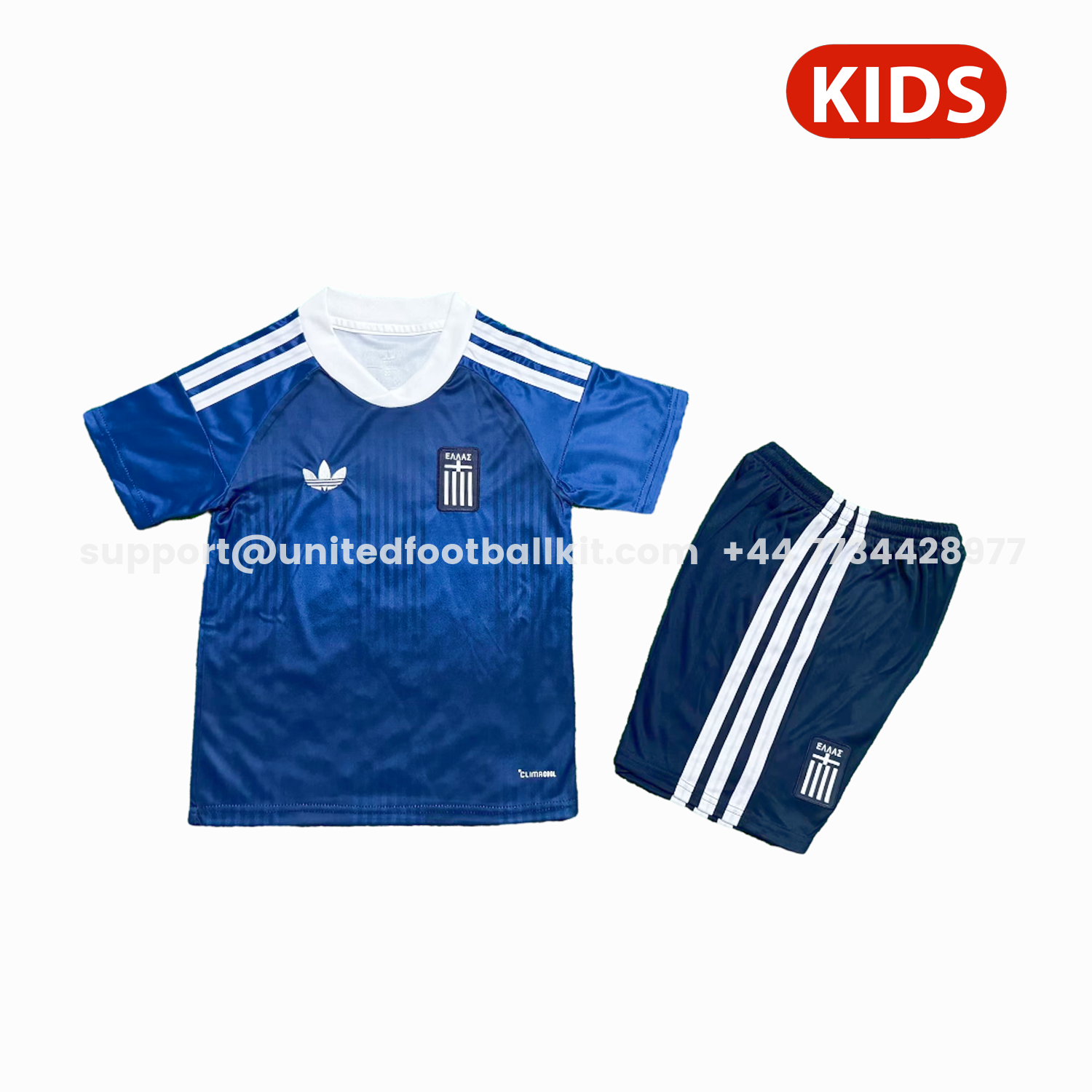 Unitedfootballkit.com | Greece 2026 Away Kids Kit -Customize Name, Number and Patch | Worldwide Shipping