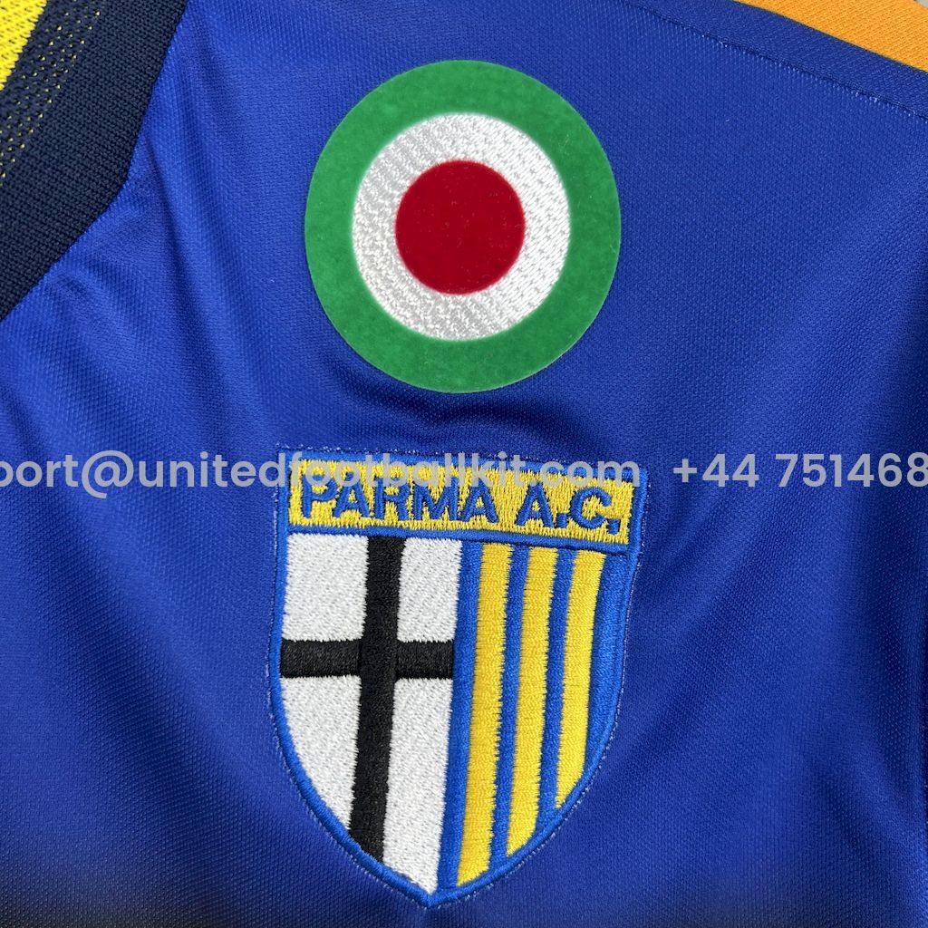 Unitedfootballkit.com | Retro Parma 2002-03 Home Jersey - Fans Version -Customize Name, Number and Patch | Worldwide Shipping
