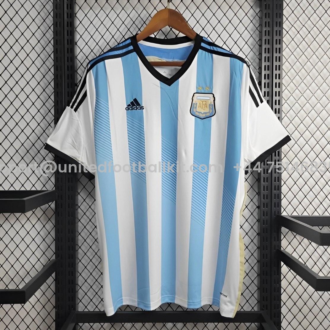 Unitedfootballkit.com | Retro Argentina 2014 Home Stadium Jersey -Customize Name, Number and Patch | Worldwide Shipping