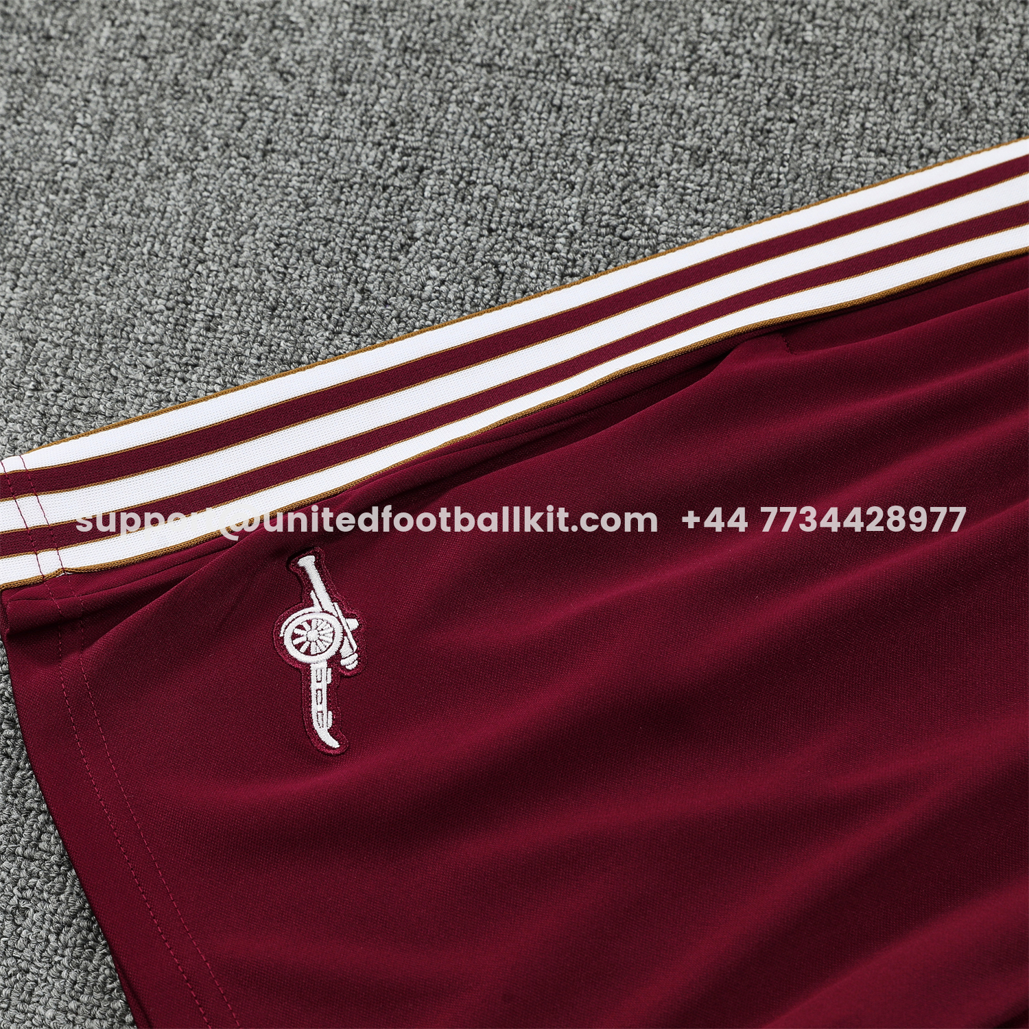 Unitedfootballkit.com | Arsenal 25-26 Retro Style Vest Training Set - Burgundy With White Stripes Top & Pants -Customize Name, Number and Patch | Worldwide Shipping
