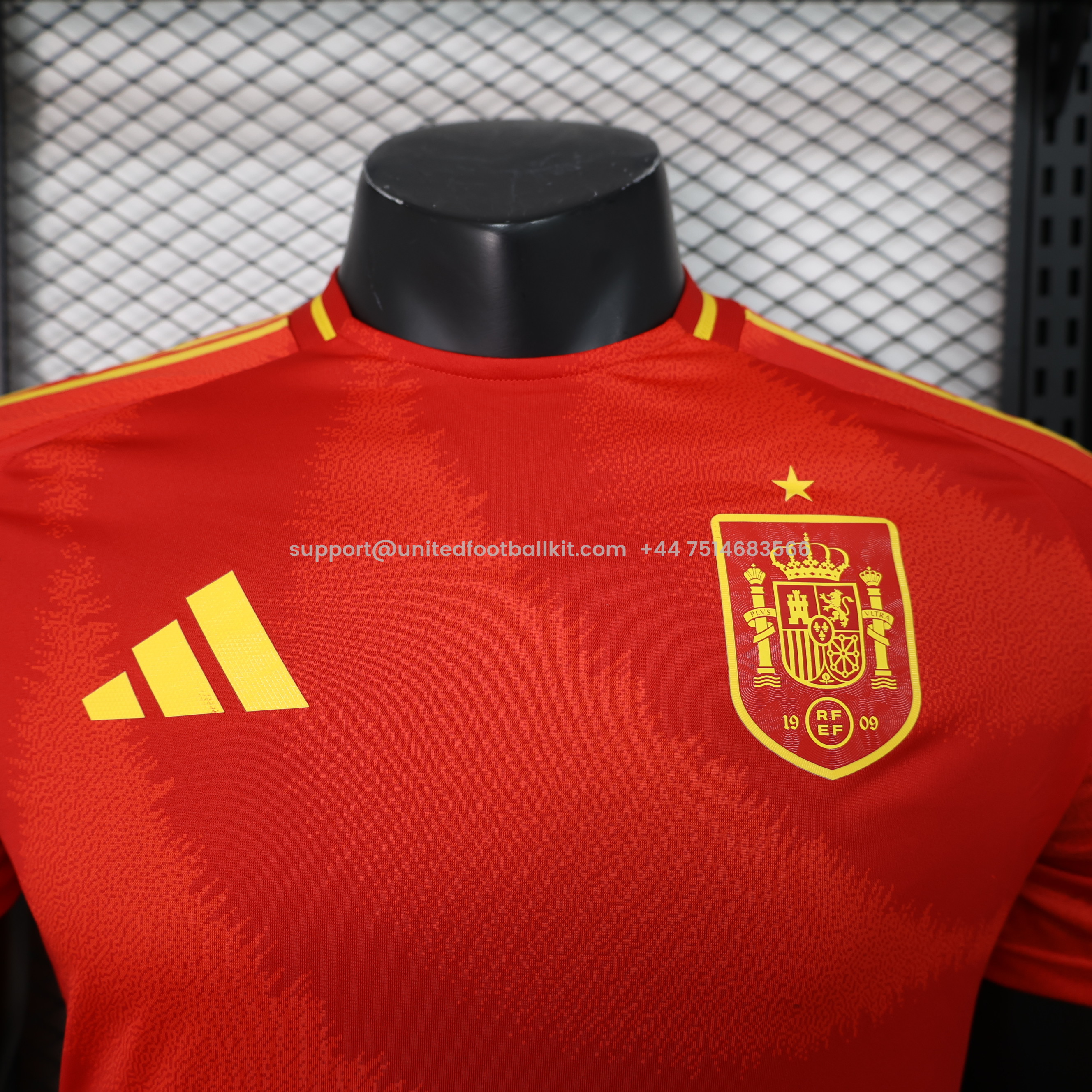 Unitedfootballkit.com | Spain 2024 Home Stadium Jersey - Player Version -Customize Name, Number and Patch | Worldwide Shipping