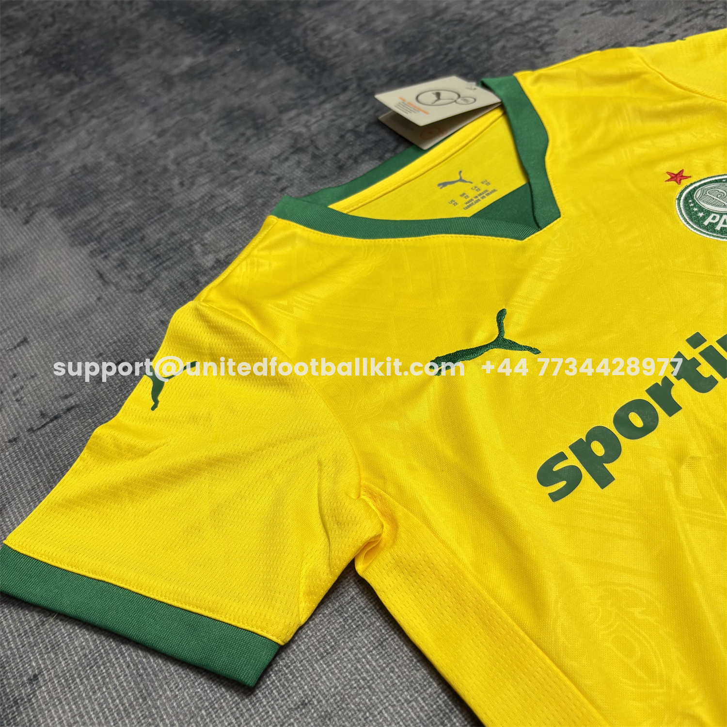 Unitedfootballkit.com | Palmeiras 25-26 Third Yellow Kids Kit -Customize Name, Number and Patch | Worldwide Shipping