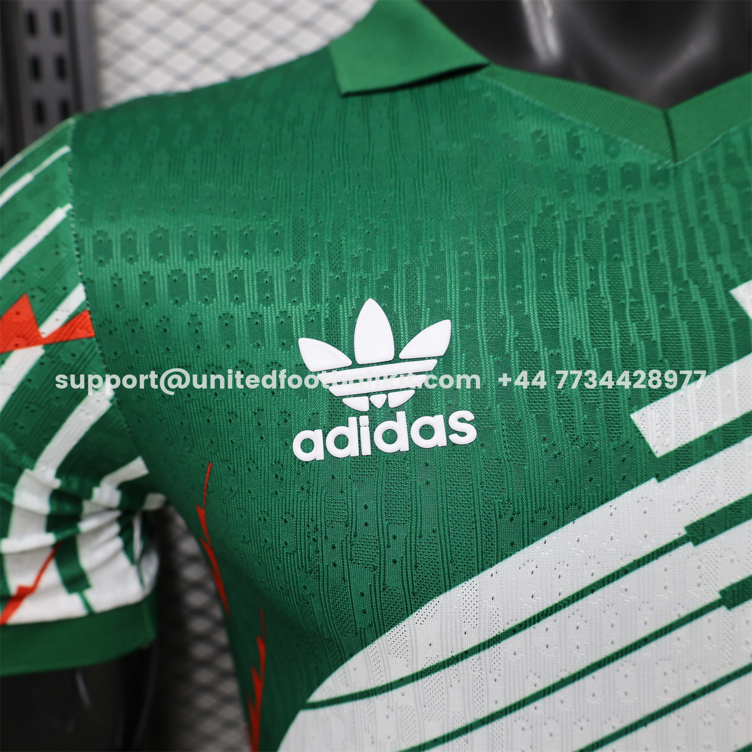 Unitedfootballkit.com | Mexico 2026 Red-White Stripes Green Special Jersey - Player Version -Customize Name, Number and Patch | Worldwide Shipping