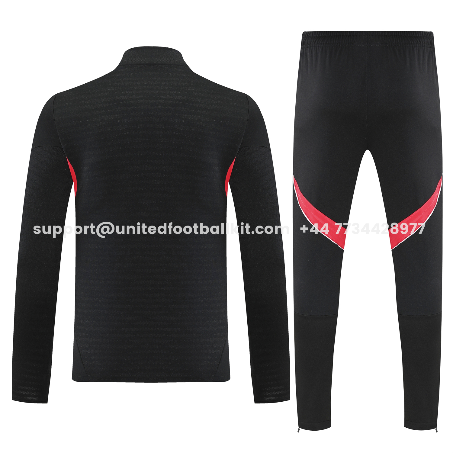 Unitedfootballkit.com | River Plate 25-26 Long Sleeves Training Set - Black With Red Top & Black Pants -Customize Name, Number and Patch | Worldwide Shipping