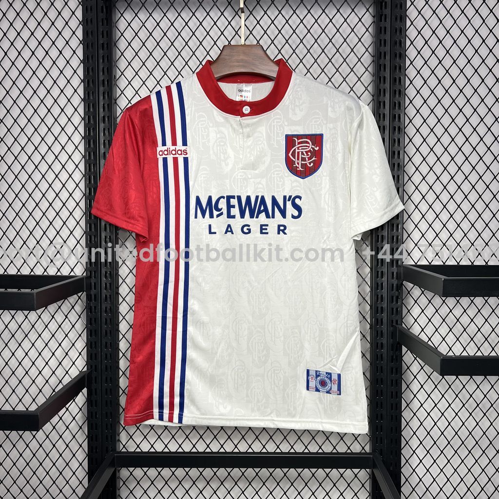 Unitedfootballkit.com | Retro Glasgow Rangers 1996-97 Away Stadium Jersey -Customize Name, Number and Patch | Worldwide Shipping
