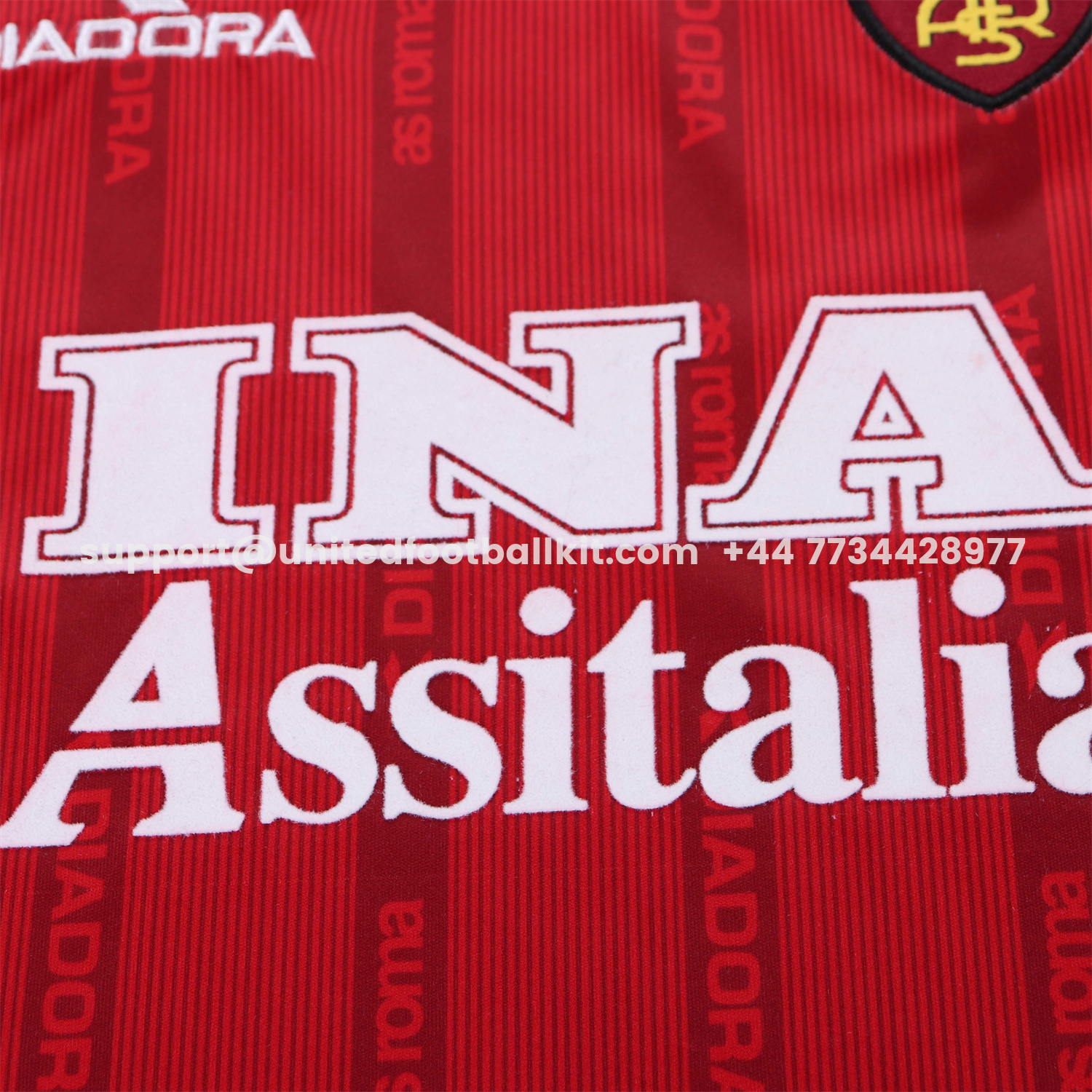 Unitedfootballkit.com | Retro Roma 1999-00 Home Kids Kit -Customize Name, Number and Patch | Worldwide Shipping