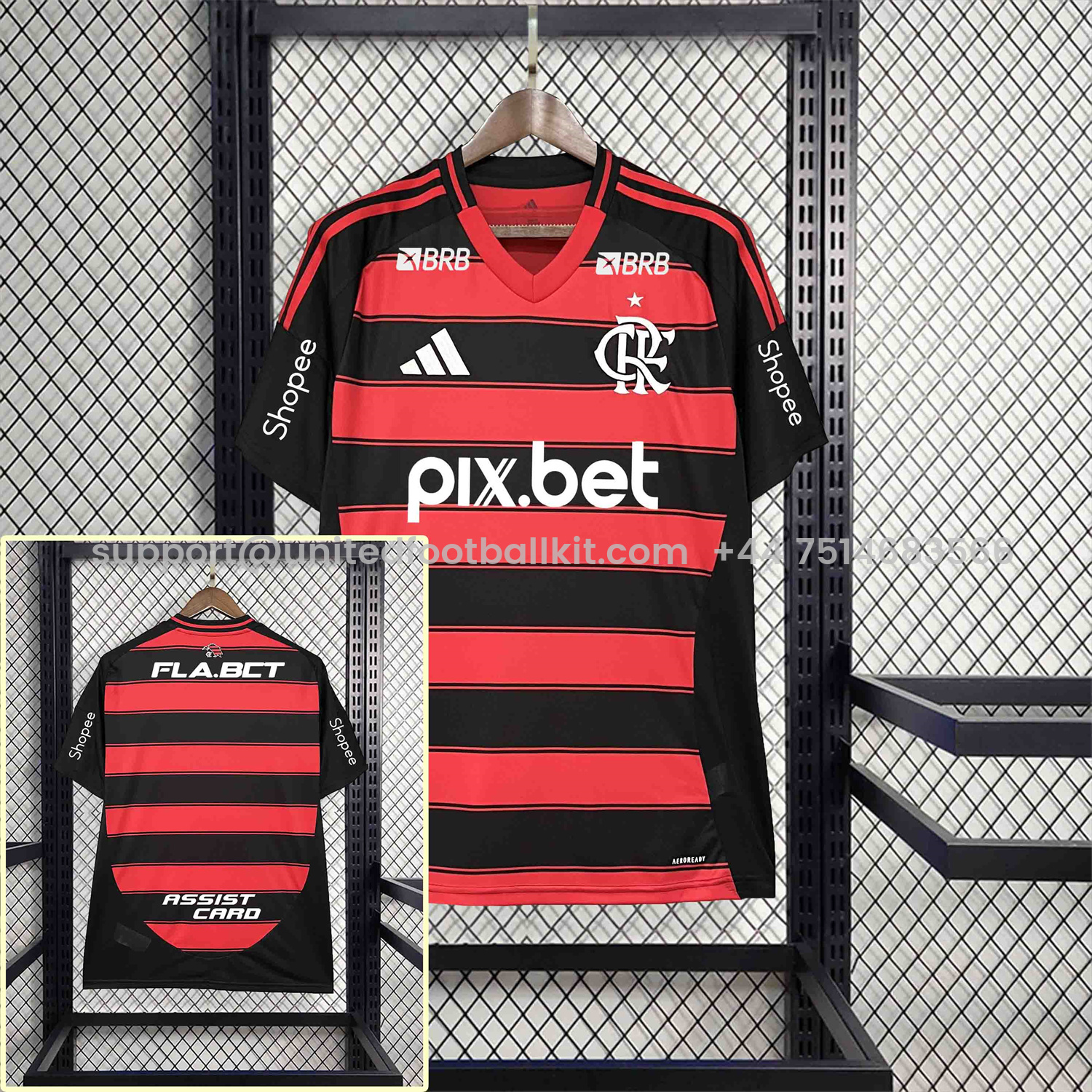 Unitedfootballkit.com | Flamengo 25-26 Home Jersey with Sponsors - Fans Version -Customize Name, Number and Patch | Worldwide Shipping