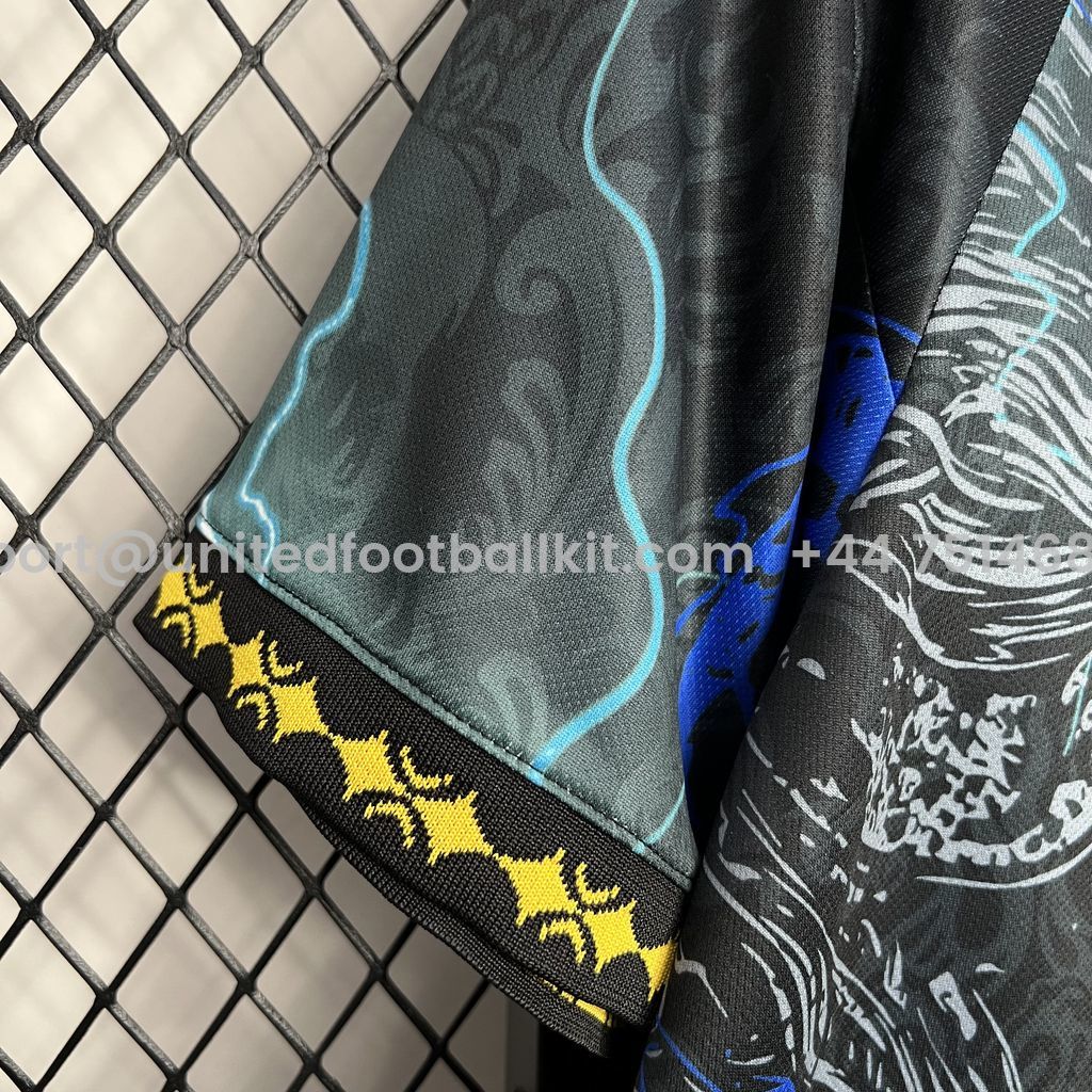 Unitedfootballkit.com | Real Madrid 24-25 White & Blue Loong Special Edition Jersey - Fans Version -Customize Name, Number and Patch | Worldwide Shipping