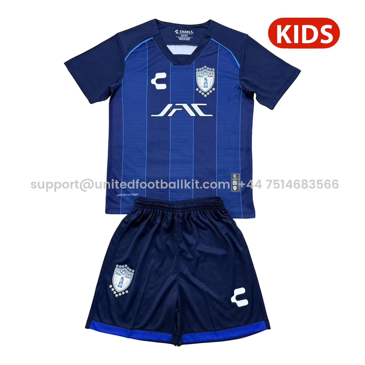 Unitedfootballkit.com | Pachuca 25-26 Away Kids Kit -Customize Name, Number and Patch | Worldwide Shipping