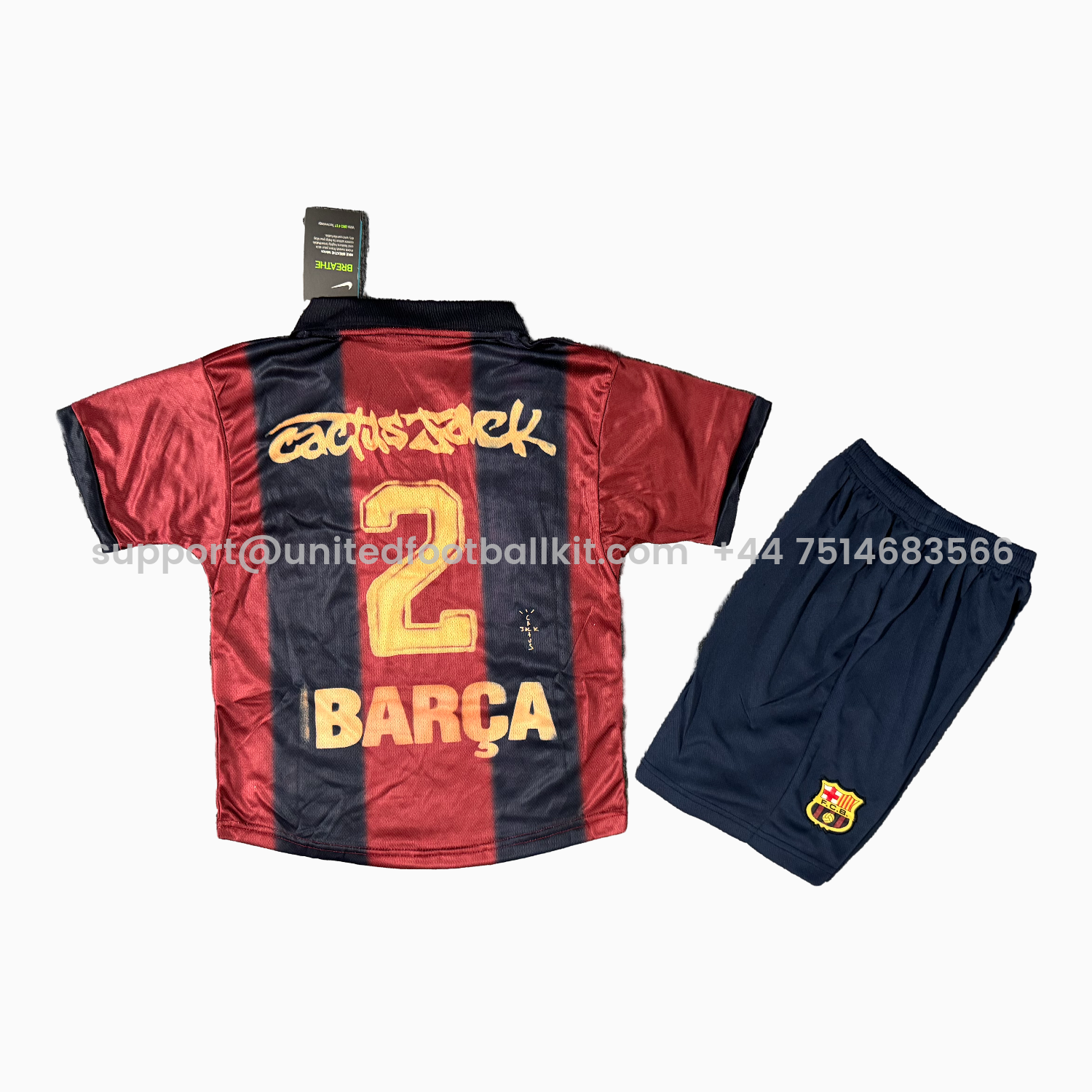 Unitedfootballkit.com | Barcelona 25-26 Retro Style Ghost Special Kids Kit -Customize Name, Number and Patch | Worldwide Shipping