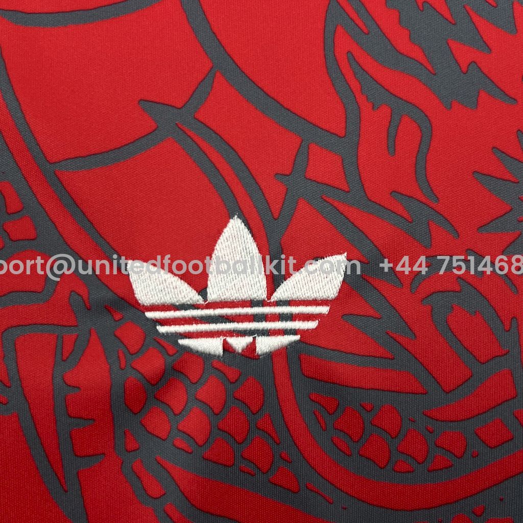 Unitedfootballkit.com | Real Madrid 24-25 Red & Black Dragon Special Edition Jersey -Customize Name, Number and Patch | Worldwide Shipping