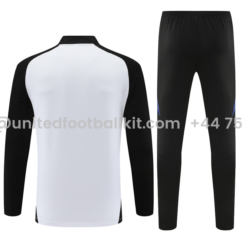 Unitedfootballkit.com | Germany 2024 Long Sleeve Training Set - White With Black -Customize Name, Number and Patch | Worldwide Shipping