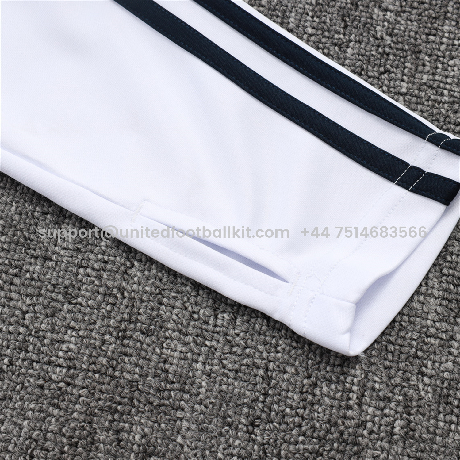 Unitedfootballkit.com | Real Madrid 25-26 Long Sleeve Training Set - White Urban Purist Style and Deep Blue Pants -Customize Name, Number and Patch | Worldwide Shipping
