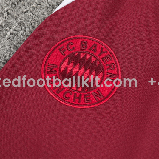 Unitedfootballkit.com | Bayern Munich 24-25 Long Sleeve Training Set - Deep Red -Customize Name, Number and Patch | Worldwide Shipping