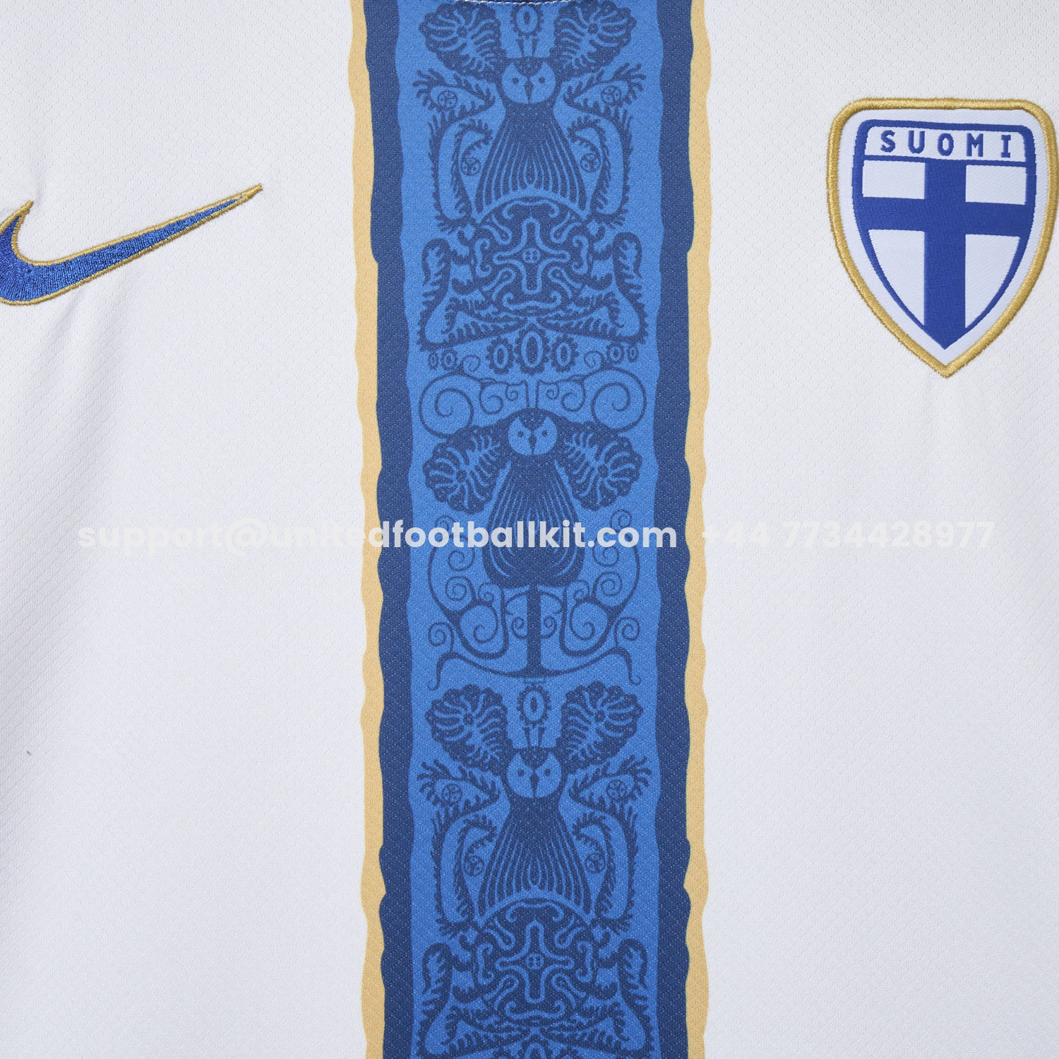 Unitedfootballkit.com | Finland 2026 Home Jersey - Fans Version -Customize Name, Number and Patch | Worldwide Shipping