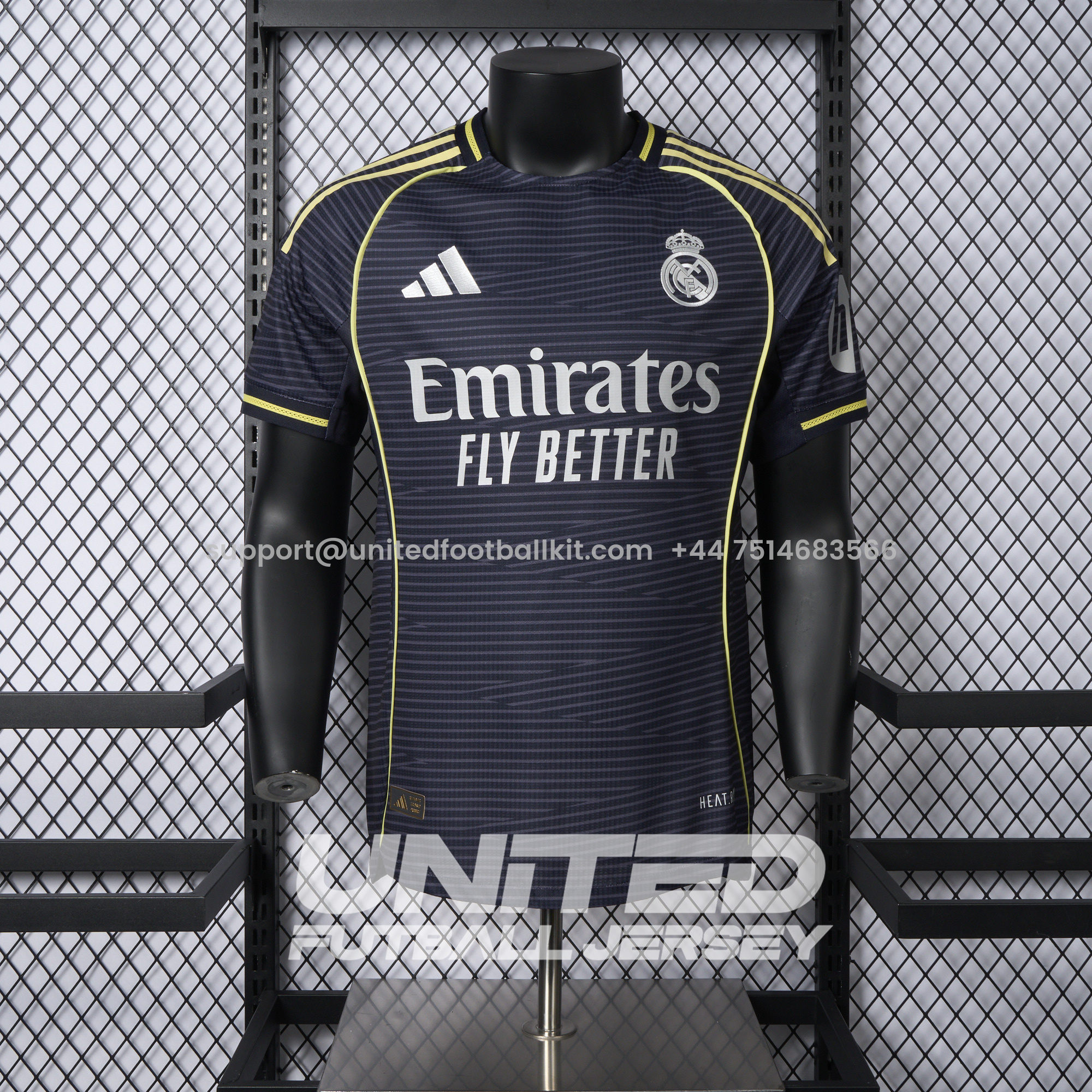 Unitedfootballkit.com | Real Madrid 25-26 Away Jersey (Informal-release Version) - Player Version -Customize Name, Number and Patch | Worldwide Shipping