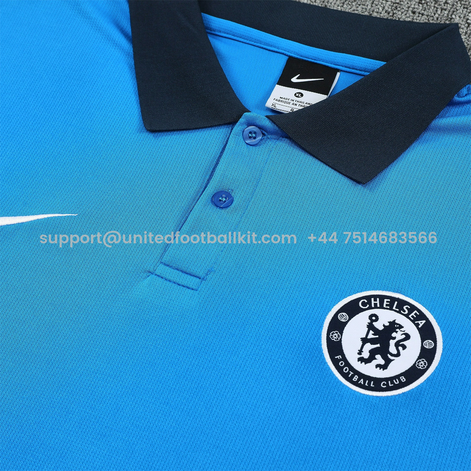 Unitedfootballkit.com | C.H.E.L.S.E.A 25-26 POLO Short-Sleeve Training Set - Blue Top and Deep Blue Pants -Customize Name, Number and Patch | Worldwide Shipping