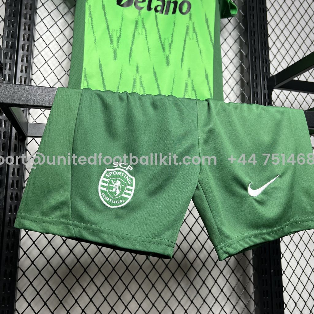 Unitedfootballkit.com | Sporting CP Portugal 24-25 Third Kids Kit -Customize Name, Number and Patch | Worldwide Shipping