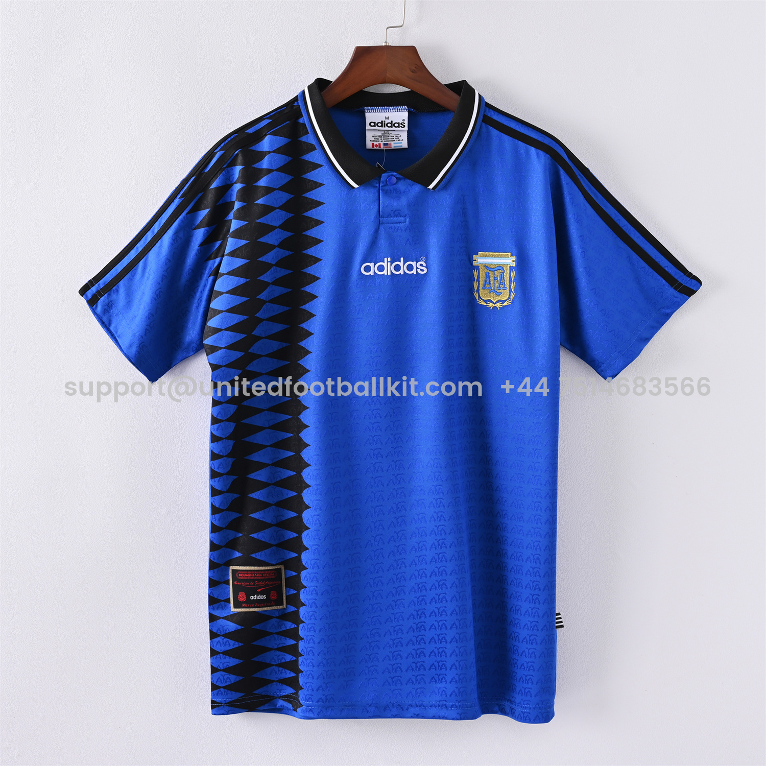 Unitedfootballkit.com | Retro Argentina 1994 Away Stadium Jersey -Customize Name, Number and Patch | Worldwide Shipping