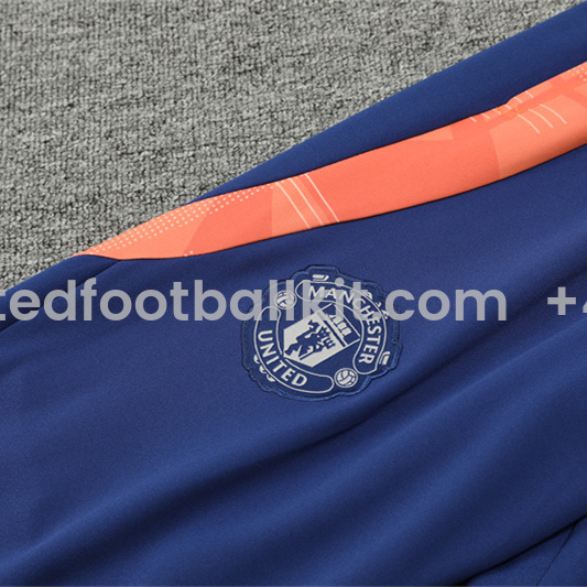 Unitedfootballkit.com | Manchester United 24-25 Long Sleeve Training Set - Deep Blue -Customize Name, Number and Patch | Worldwide Shipping