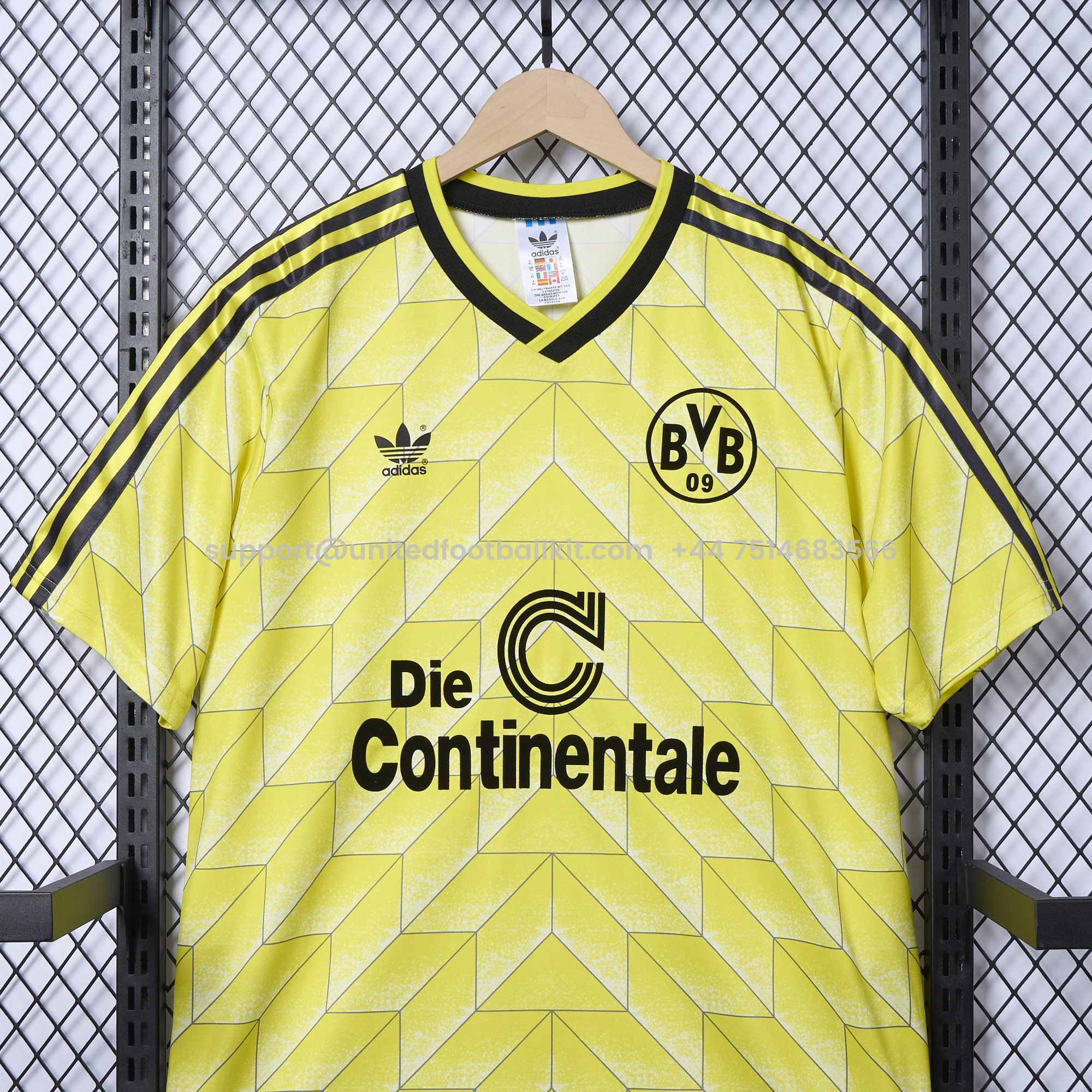 Unitedfootballkit.com | Dortmund Retro 1988 Home Shirt -Customize Name, Number and Patch | Worldwide Shipping