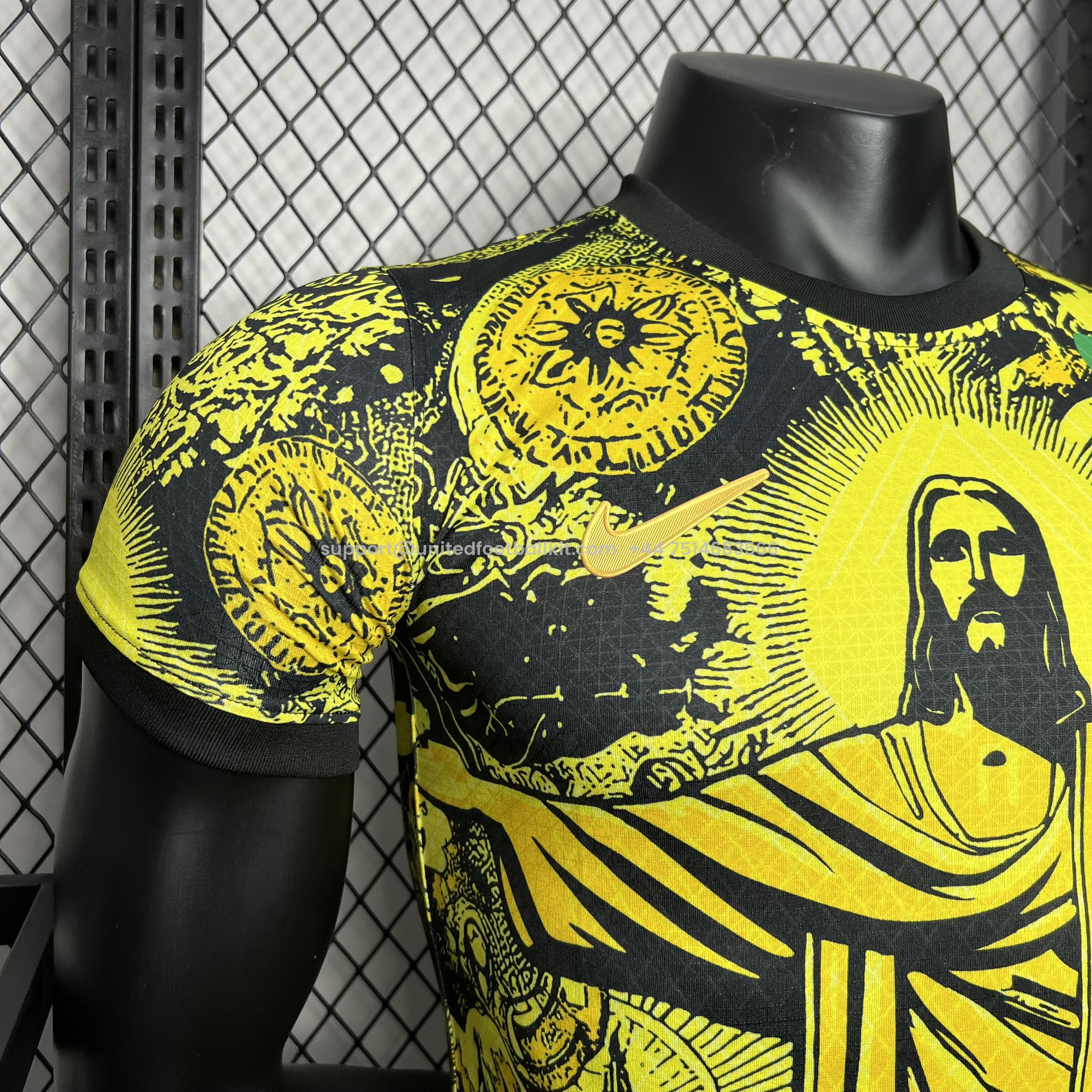 Unitedfootballkit.com | Brazil 2024 Yellow Christ the Redeemer Statue Jersey - Player Version -Customize Name, Number and Patch | Worldwide Shipping