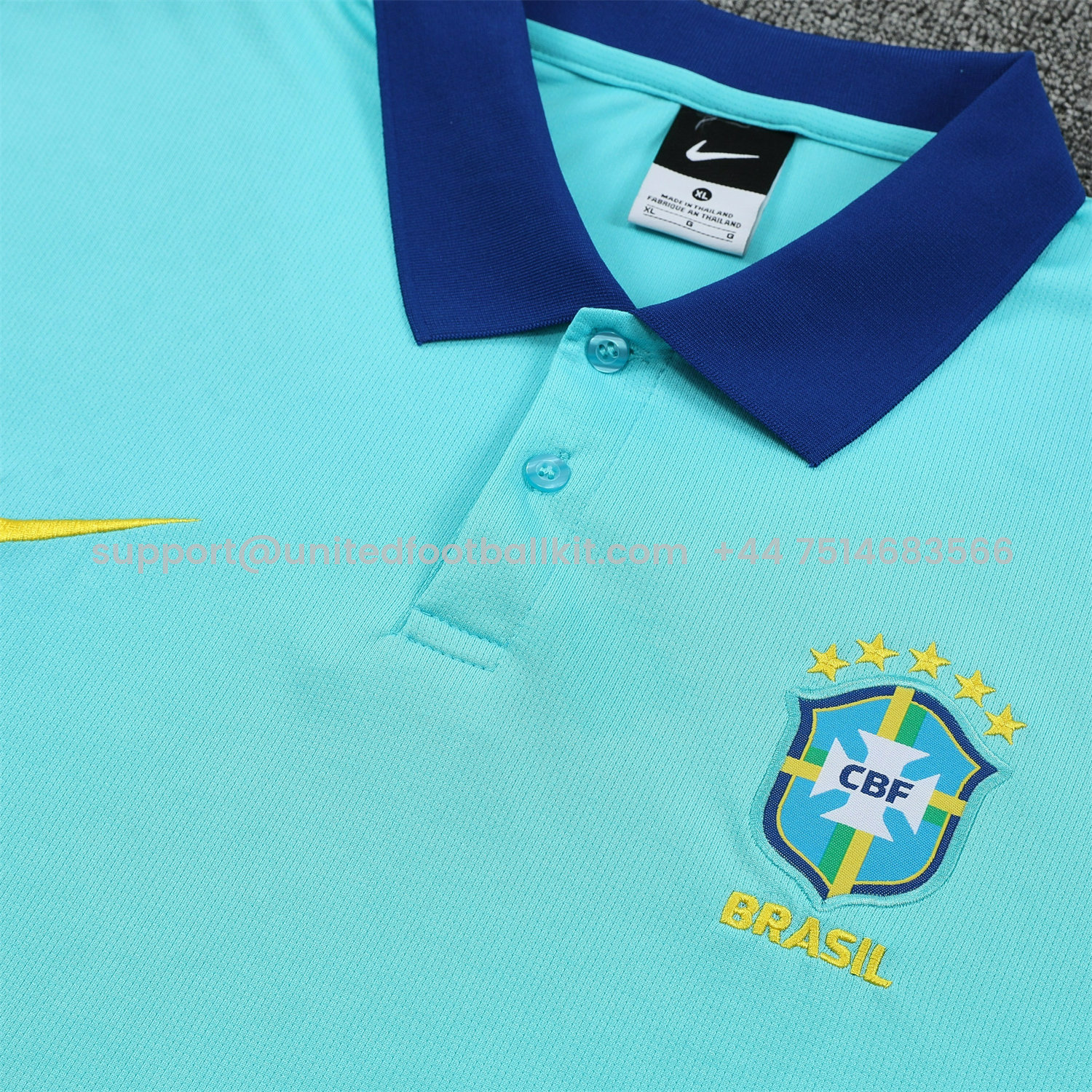 Unitedfootballkit.com | Brazil 25-26 POLO Short-Sleeve Training Set - Blue Top and Deep Blue Pants -Customize Name, Number and Patch | Worldwide Shipping