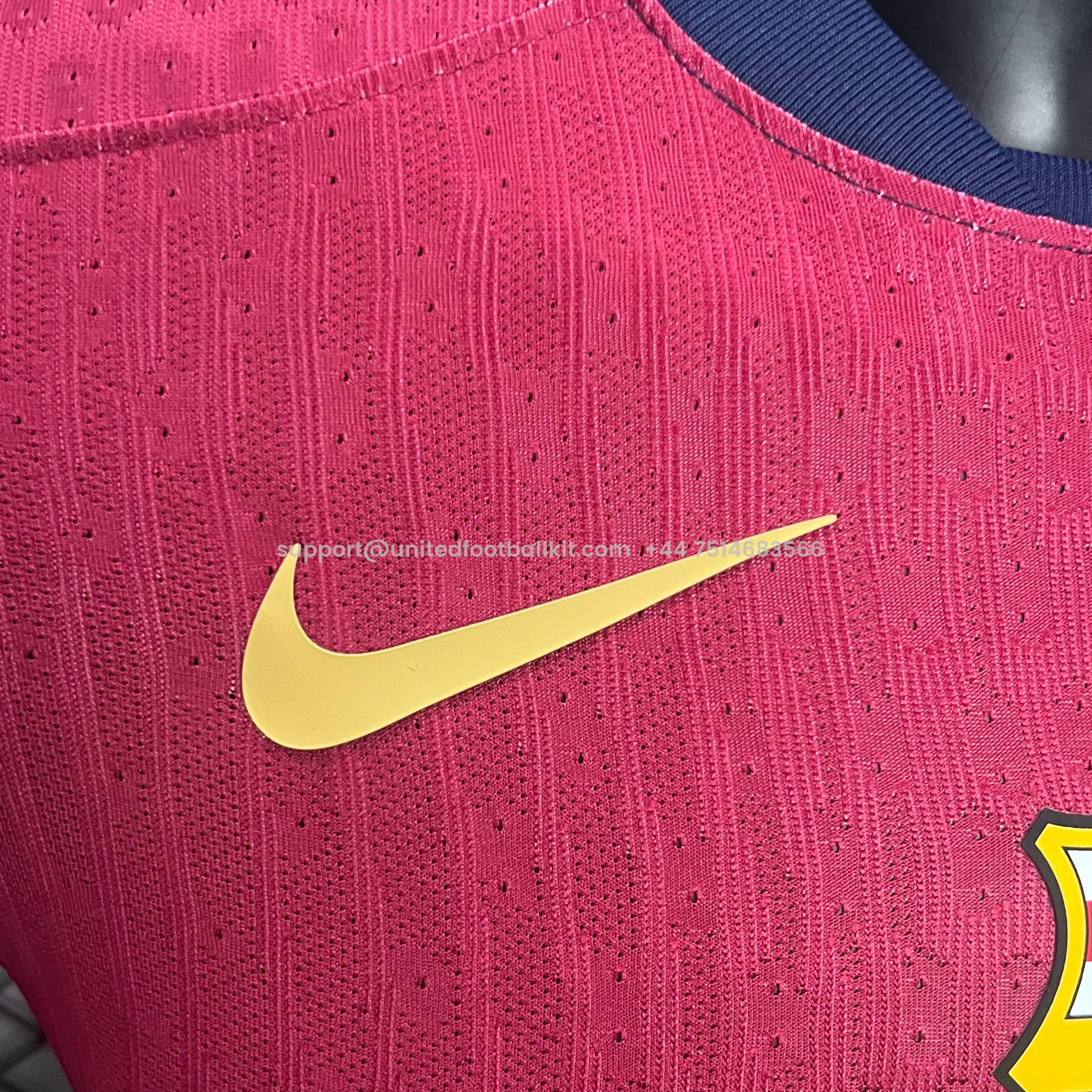 Unitedfootballkit.com | Barcelona 24-25 Home Long Sleeve Jersey - Player Version -Customize Name, Number and Patch | Worldwide Shipping