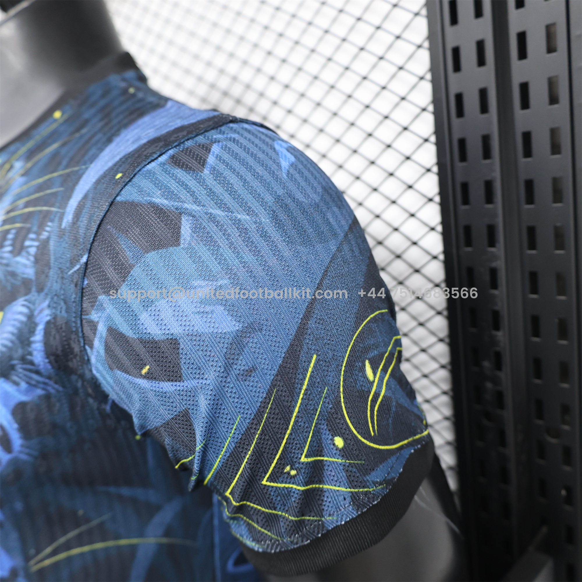 Unitedfootballkit.com | Brazil 2024 Black Blue Tiger Jersey - Player Version -Customize Name, Number and Patch | Worldwide Shipping