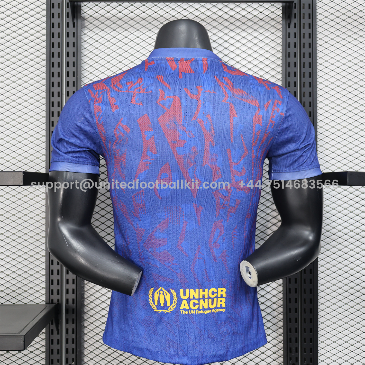 Unitedfootballkit.com | Barcelona 25-26 Blue Gradient and Red Shaped Pattern Pattern Jersey - Player Version -Customize Name, Number and Patch | Worldwide Shipping