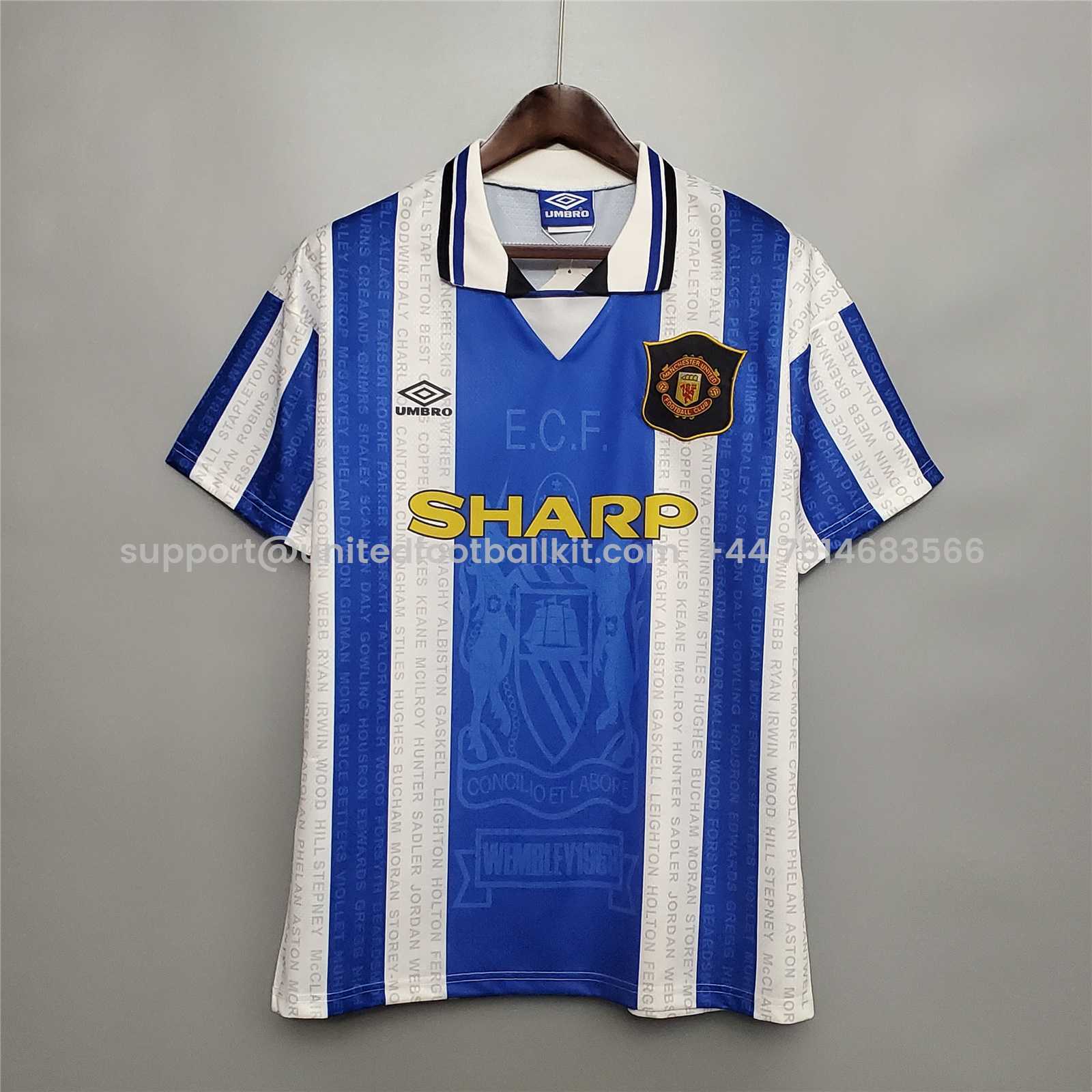 Unitedfootballkit.com | Retro Manchester United 94-96 Away Jersey -Customize Name, Number and Patch | Worldwide Shipping
