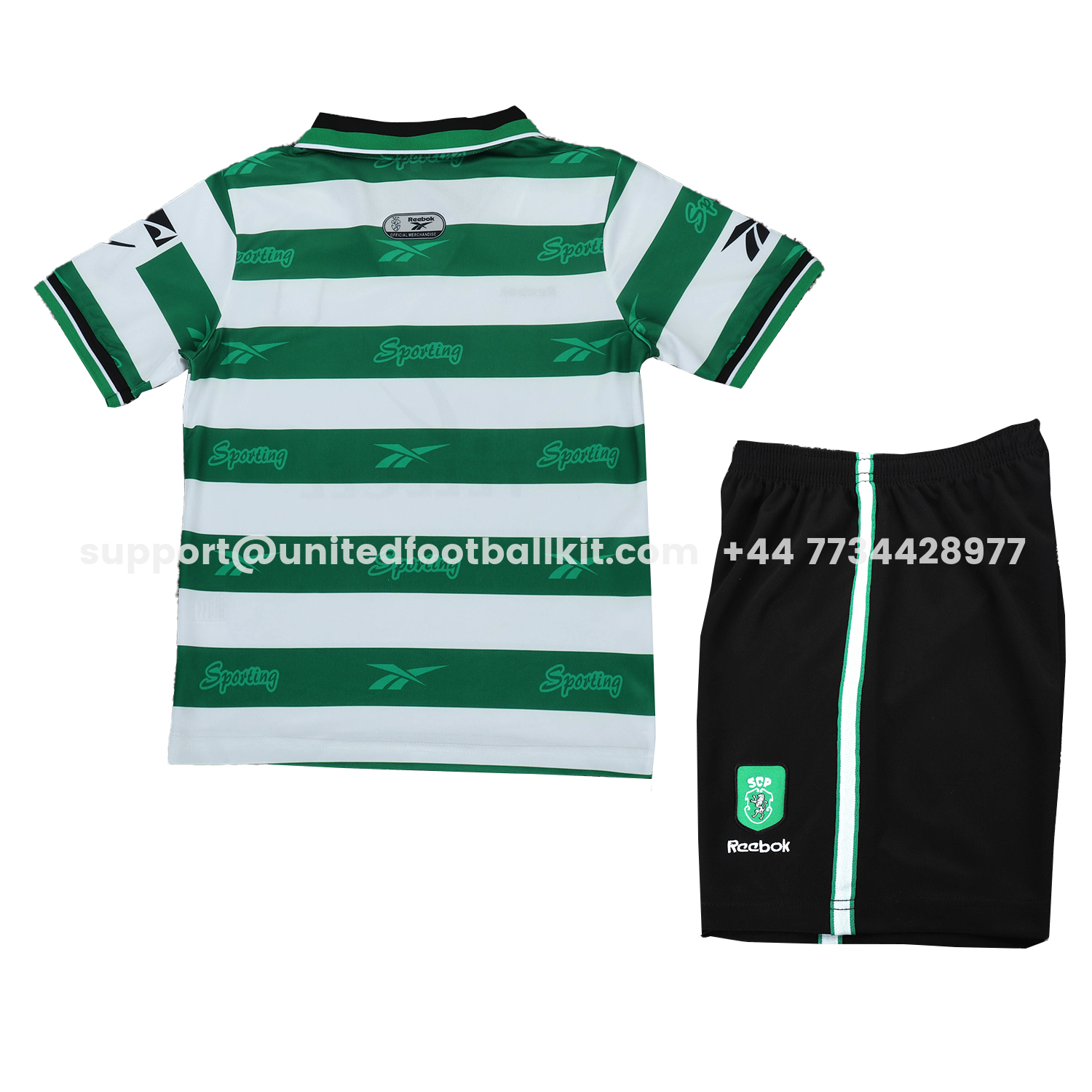 Unitedfootballkit.com | Retro Sporting CP 1999-00 Home Kids Kit -Customize Name, Number and Patch | Worldwide Shipping