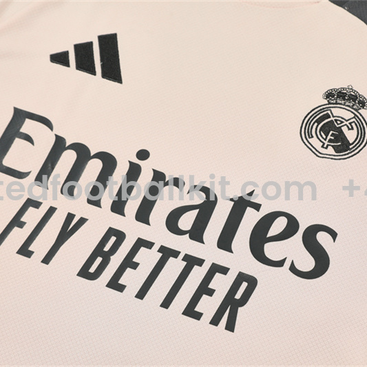 Unitedfootballkit.com | Real Madrid 24-25 Short-Sleeve Training Set - Apricot -Customize Name, Number and Patch | Worldwide Shipping