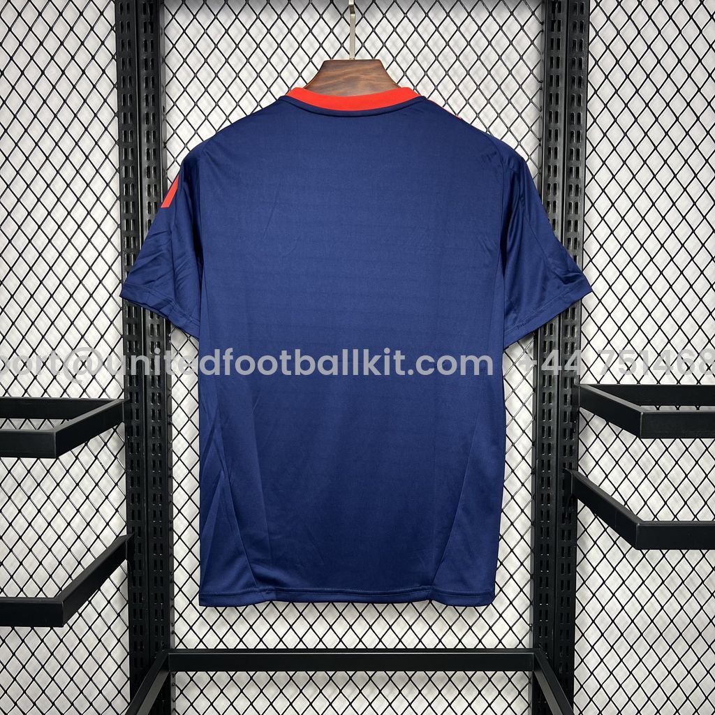 Unitedfootballkit.com | Manchester United 24-25 Blue Pre-match Training Jersey - Fans Version -Customize Name, Number and Patch | Worldwide Shipping